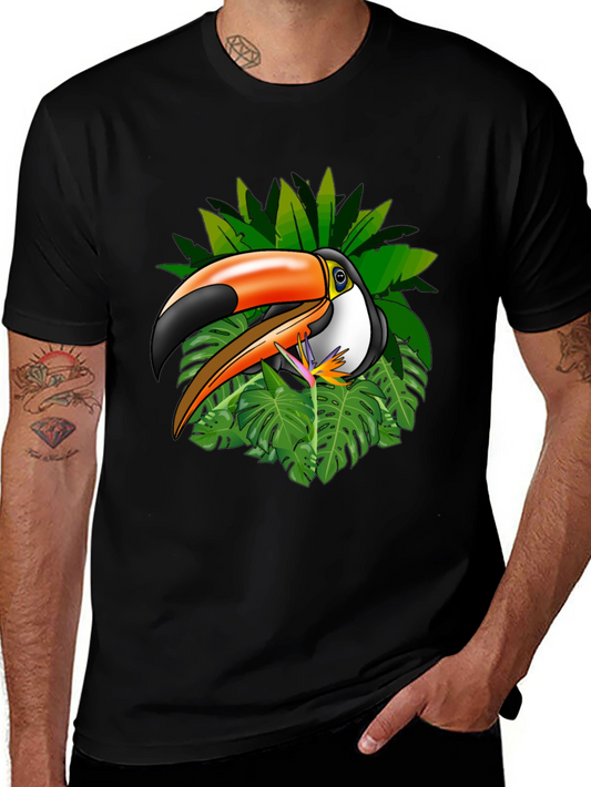 Tropical Toucan Graphic Tee - Black