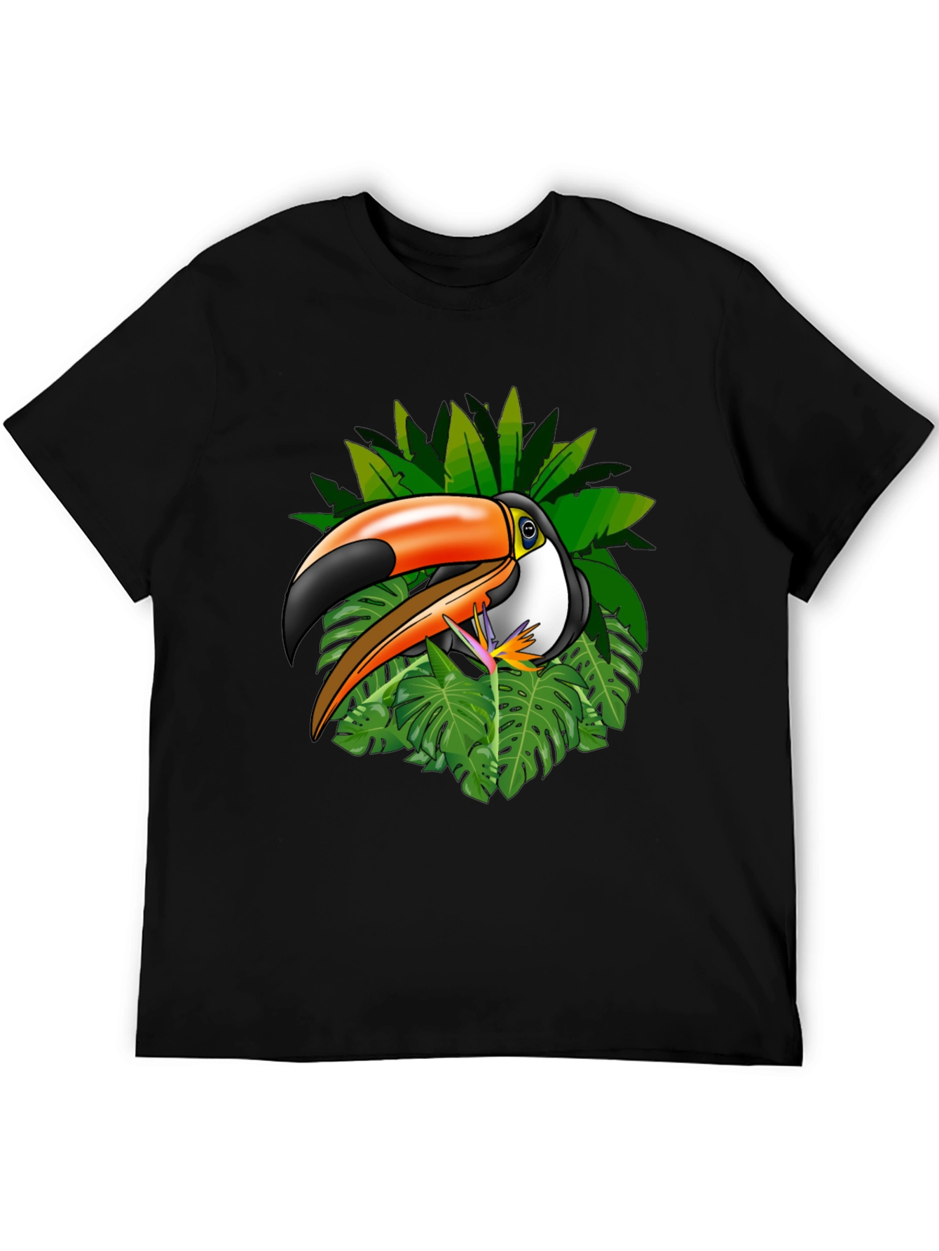 Tropical Toucan Graphic Tee - Black