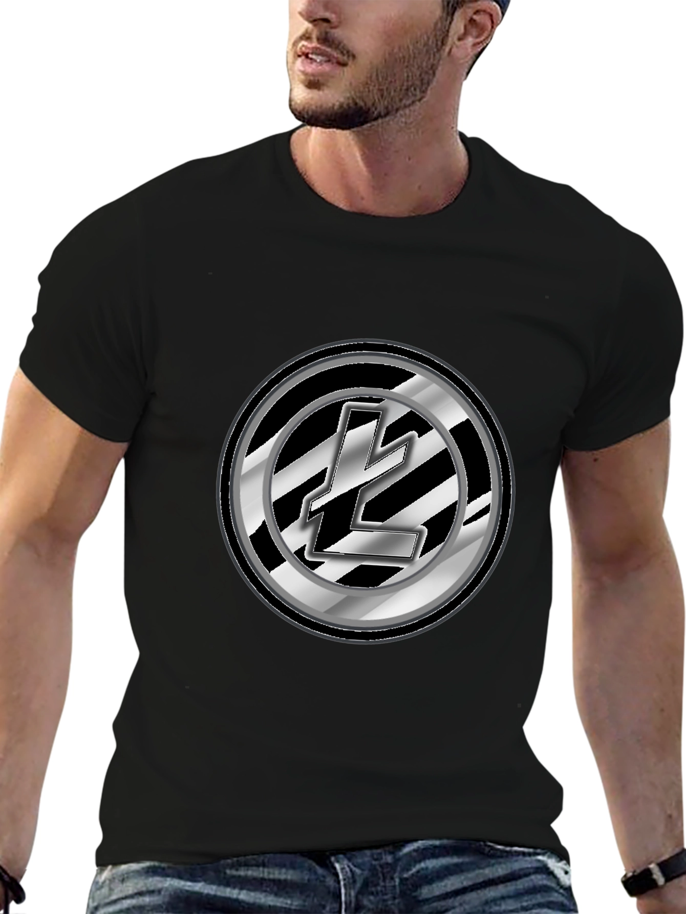 Litecoin Logo Black Graphic Tee - Crypto Fashion