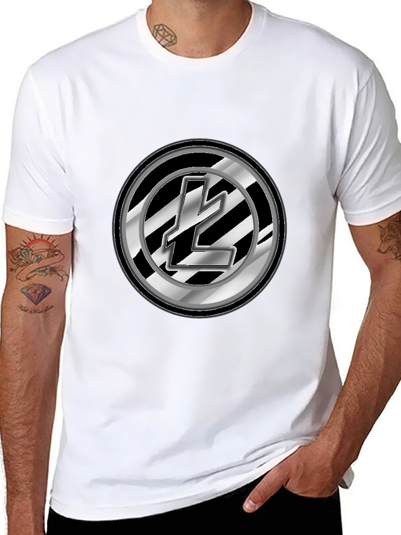 Litecoin Logo Black Graphic Tee - Crypto Fashion
