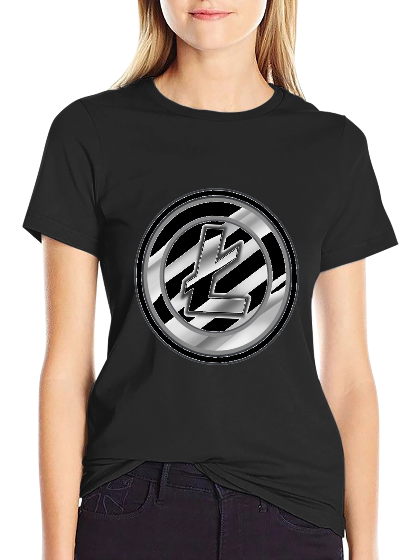 Litecoin Logo Black Graphic Tee - Crypto Fashion