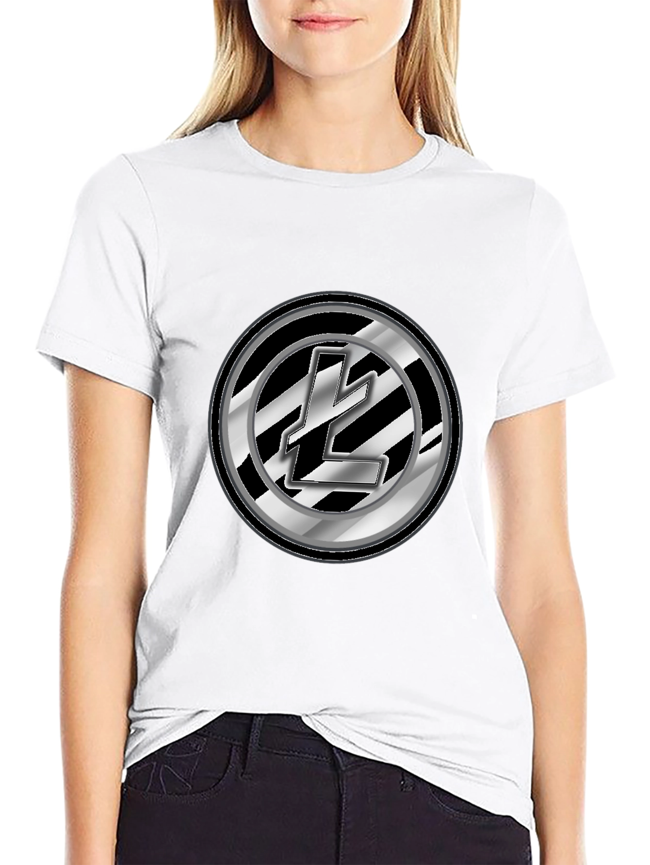 Litecoin Logo Black Graphic Tee - Crypto Fashion