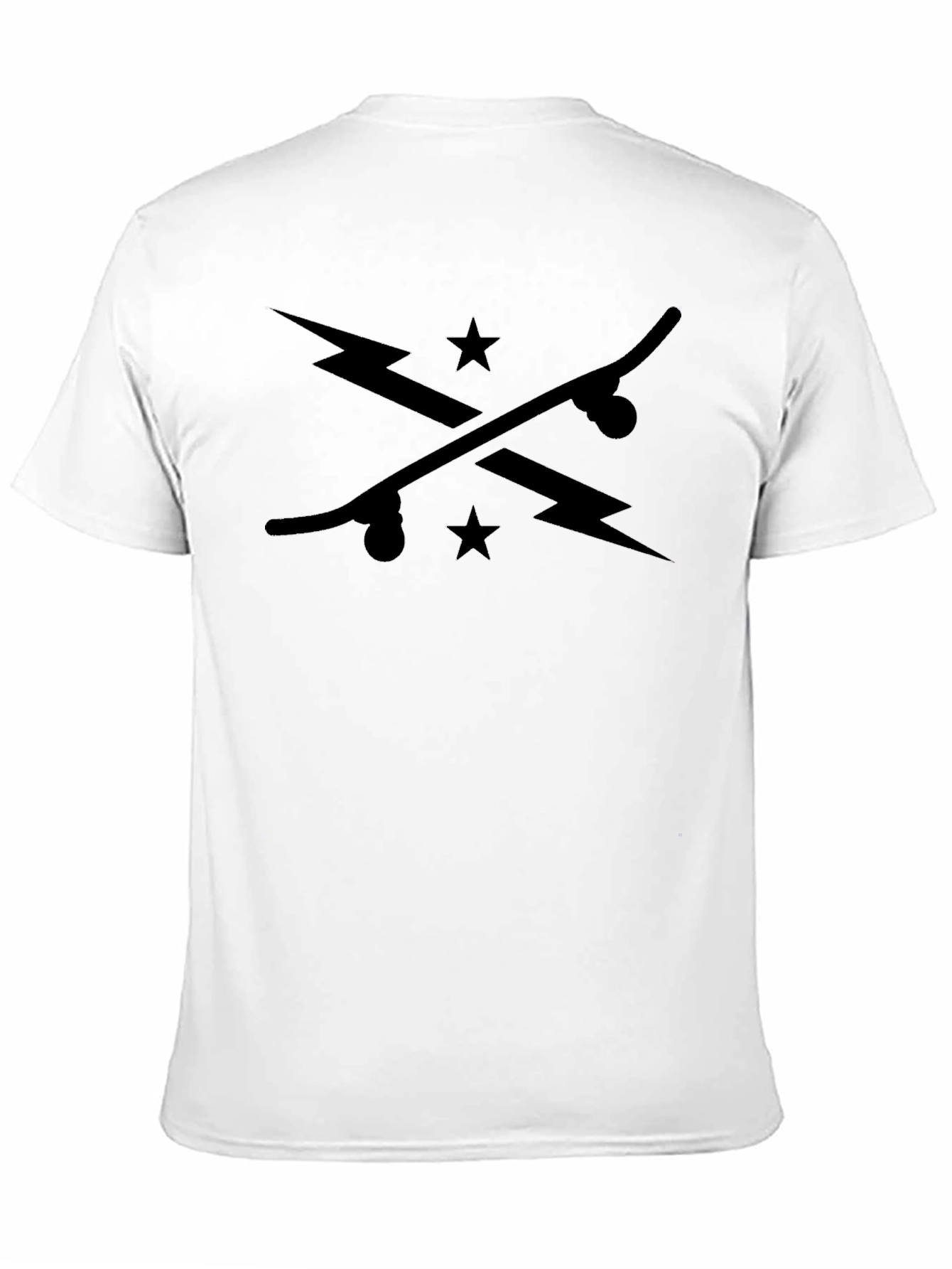 Skate & Stars Graphic Tee - Black Cotton