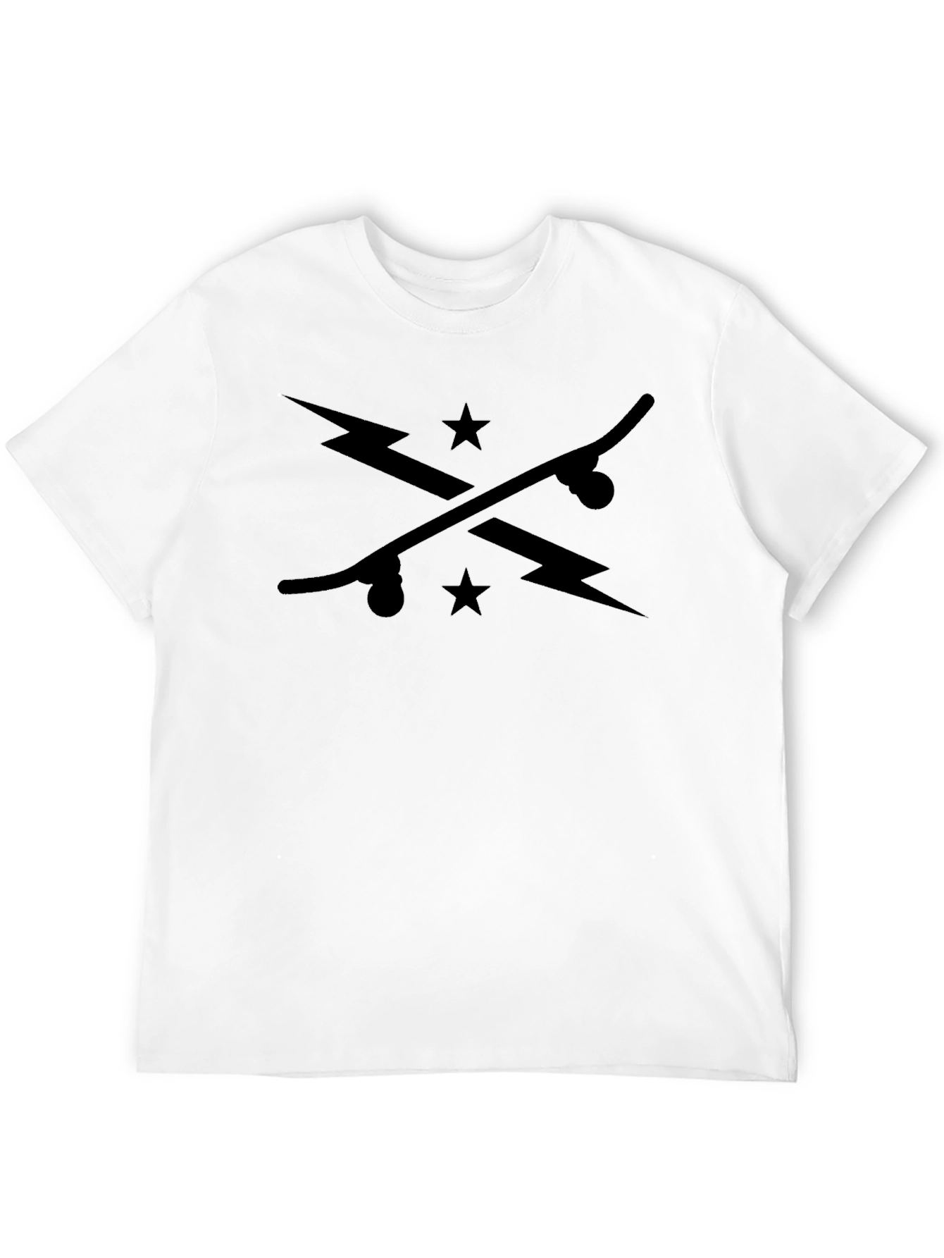 Skate & Stars Graphic Tee - Black Cotton
