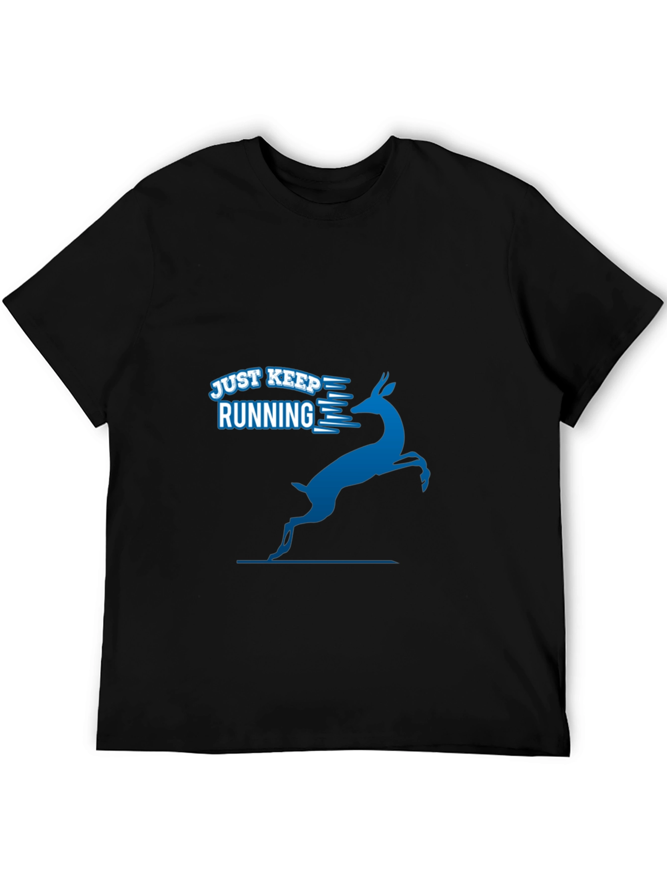 Just Keep Running Tee - Mens Black Graphic T-Shirt