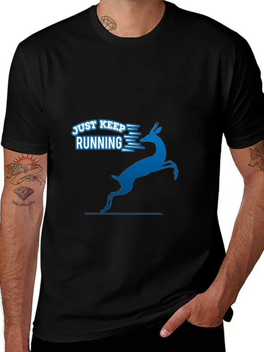 Just Keep Running Tee - Mens Black Graphic T-Shirt