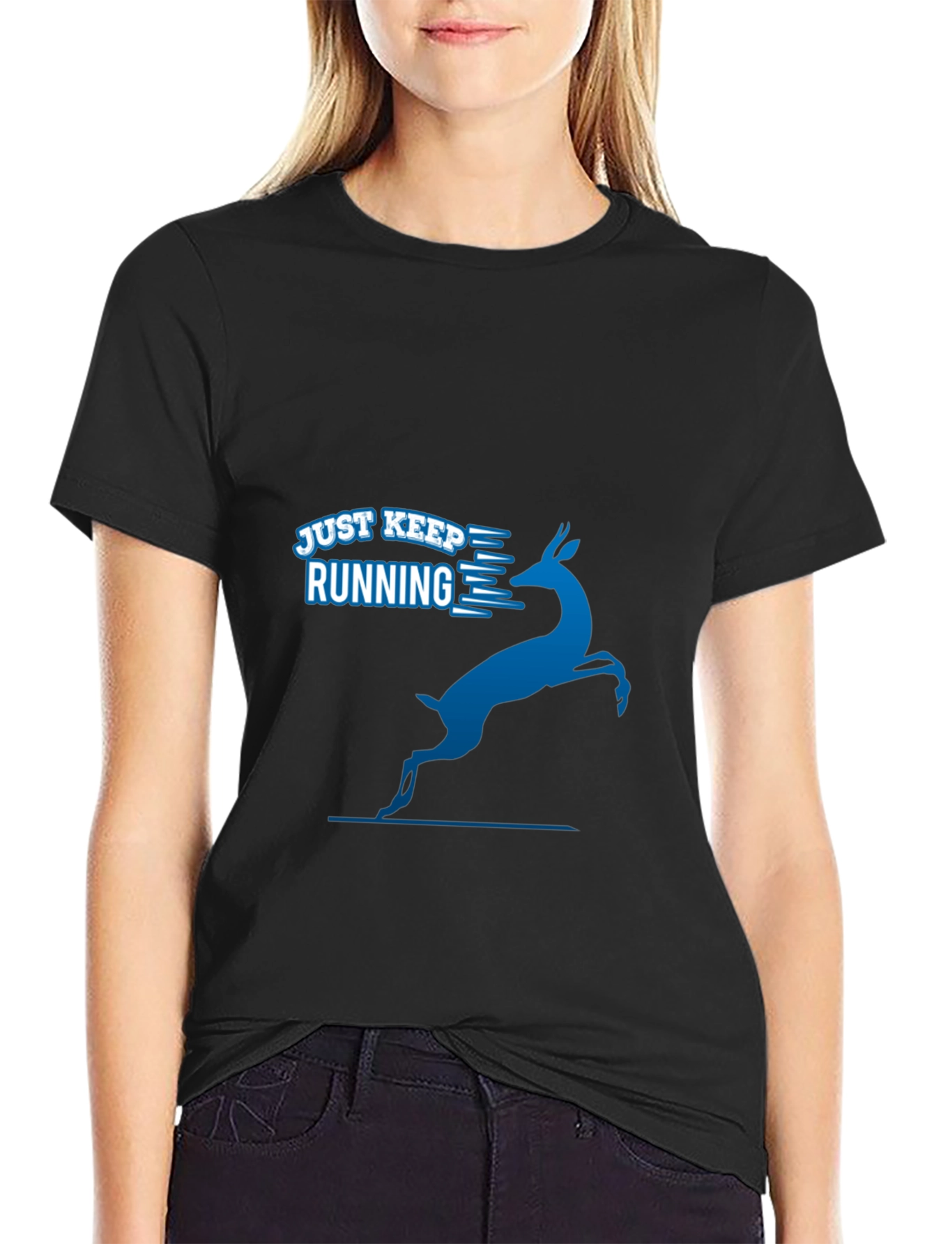 Just Keep Running Tee - Mens Black Graphic T-Shirt