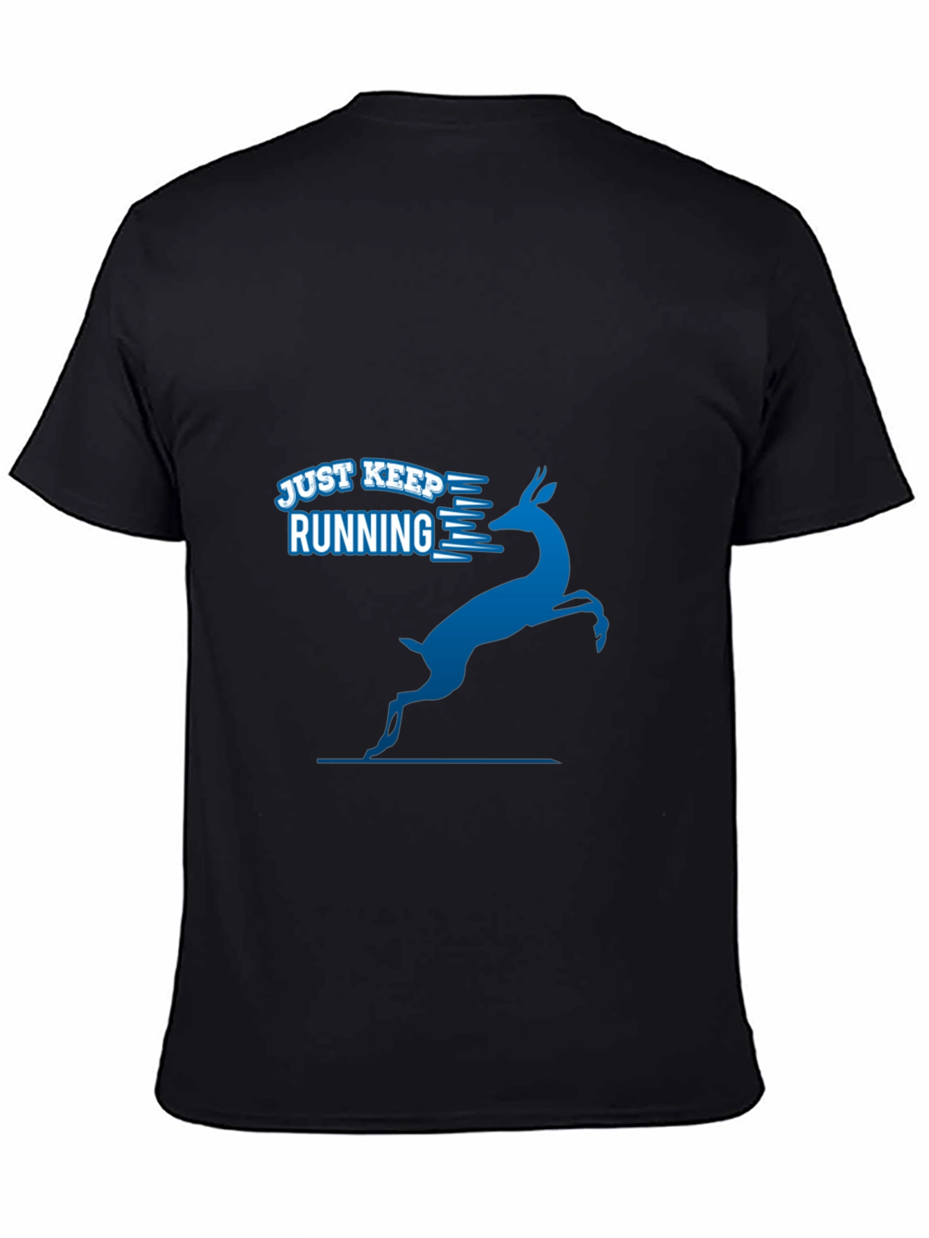 Just Keep Running Tee - Mens Black Graphic T-Shirt