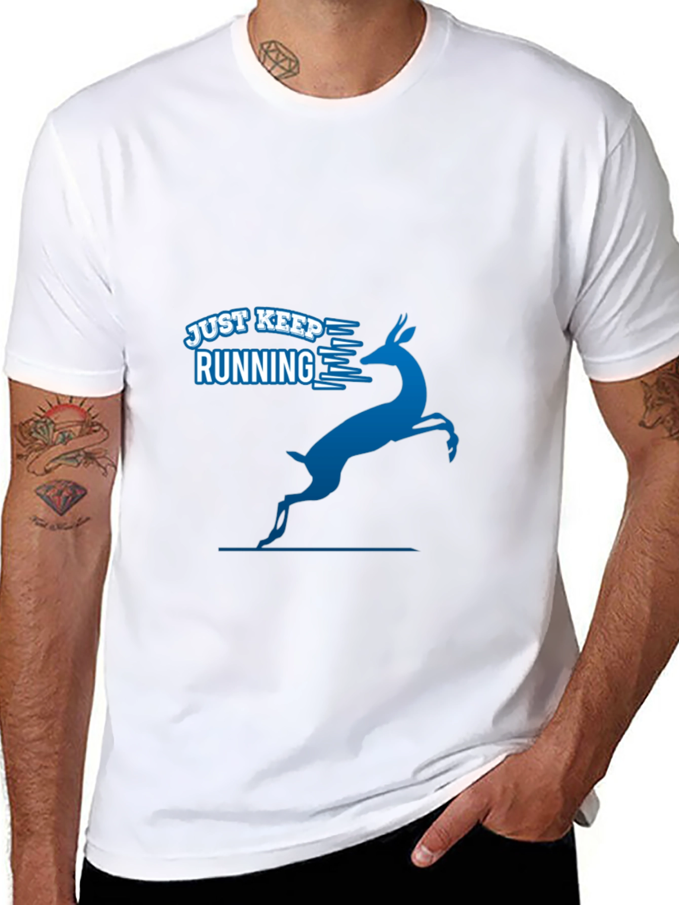 Just Keep Running Tee - Mens Black Graphic T-Shirt