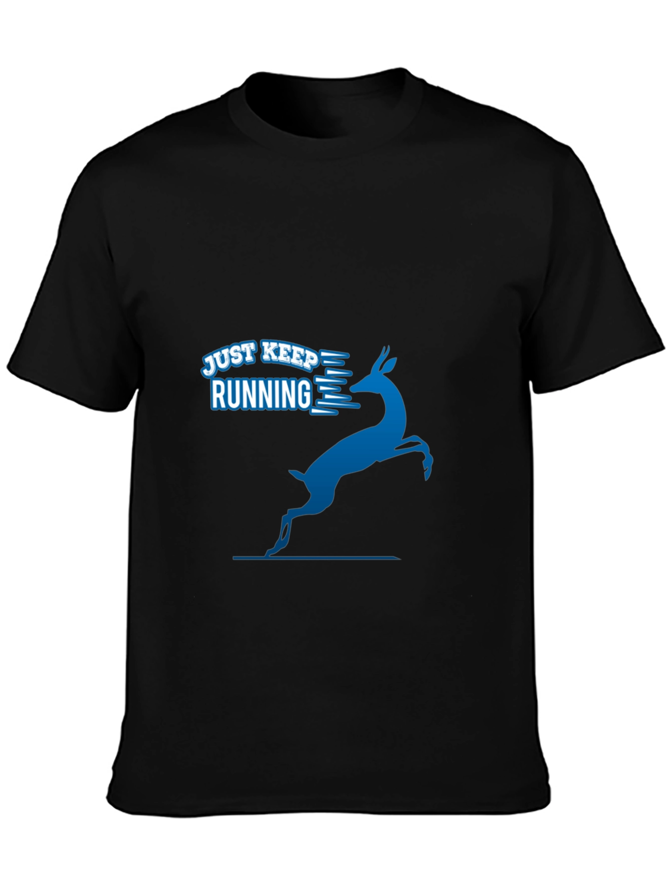 Just Keep Running Tee - Mens Black Graphic T-Shirt
