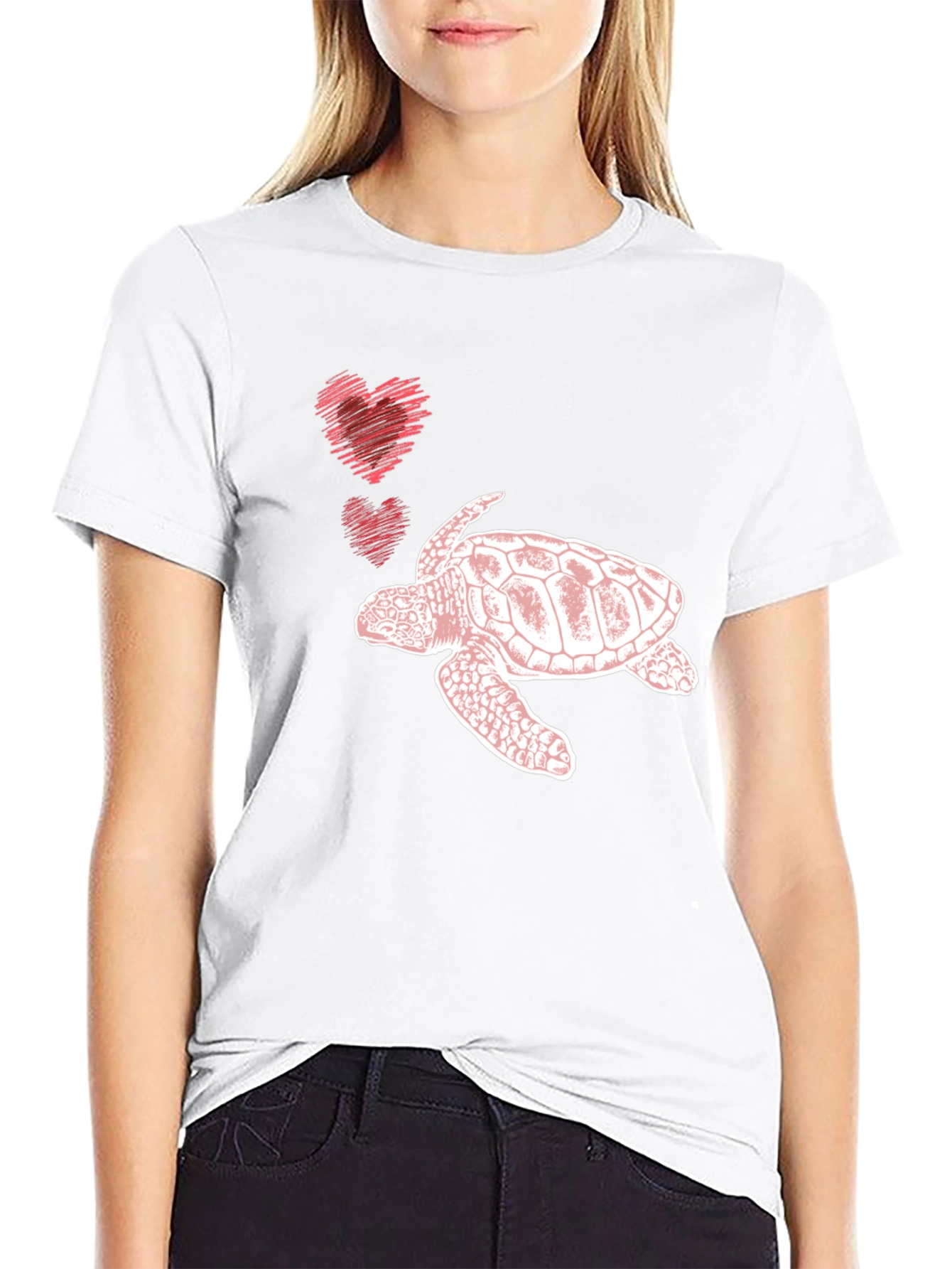 Sea Turtle Love Graphic Tee - Black