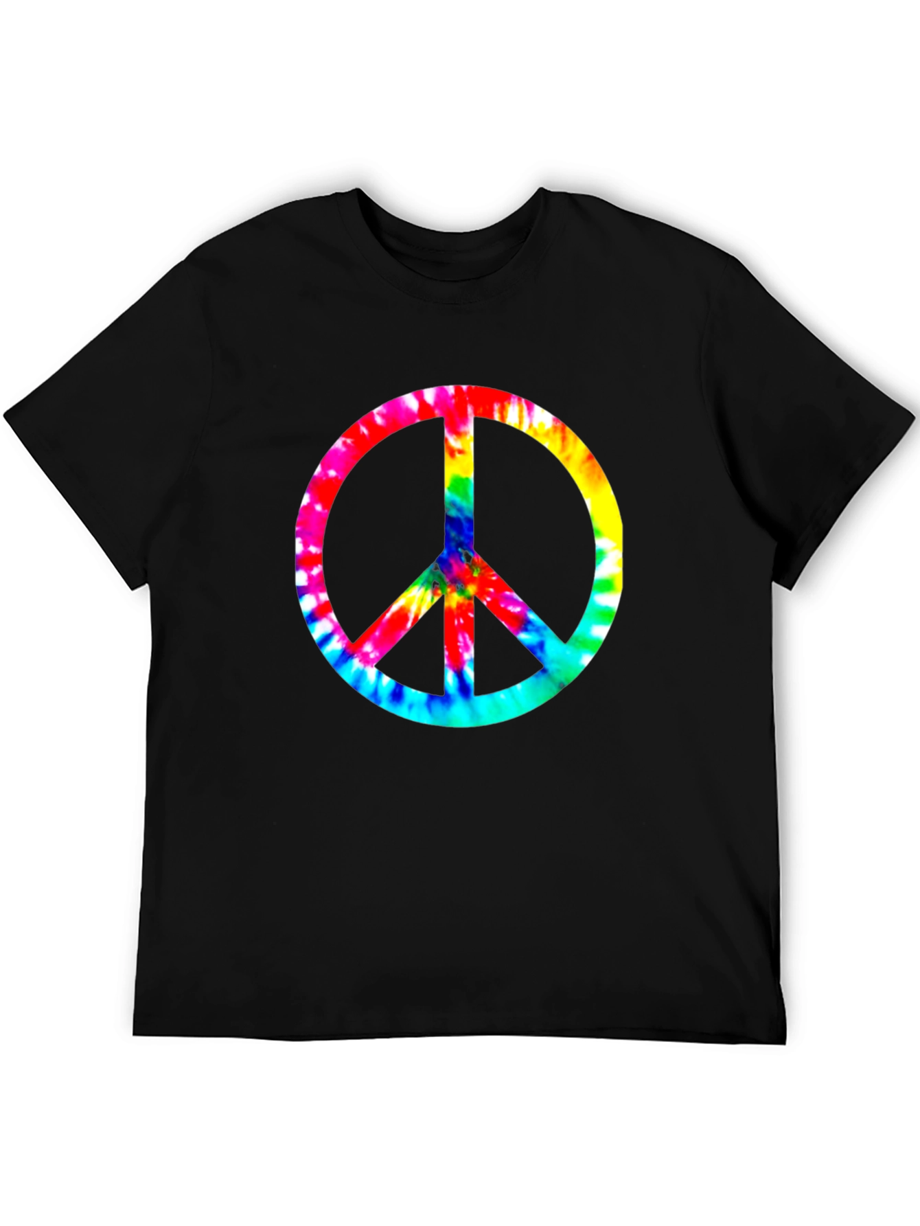Tie-Dye Peace Sign Black T-Shirt