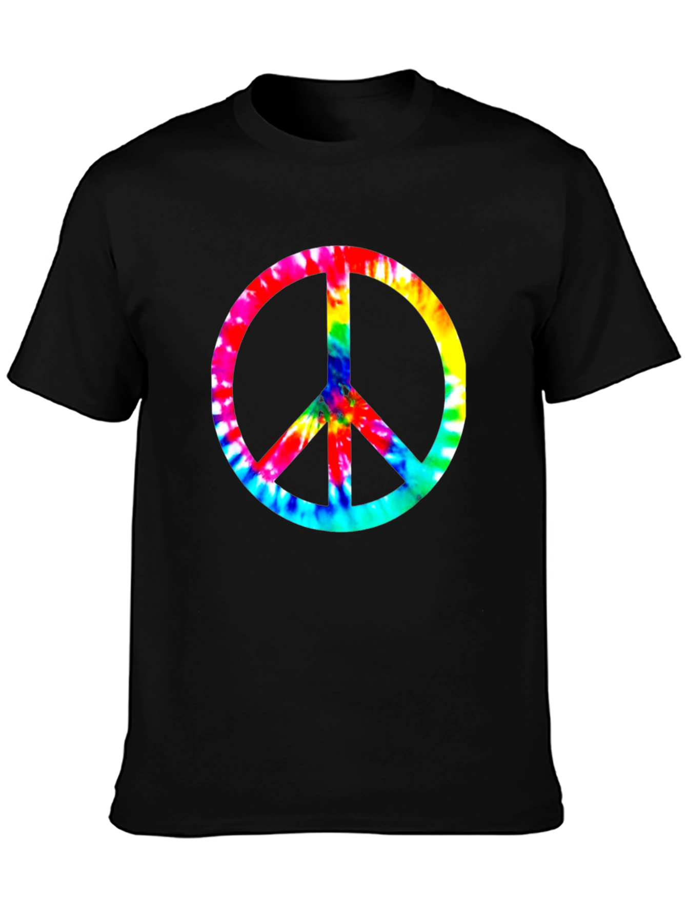 Tie-Dye Peace Sign Black T-Shirt