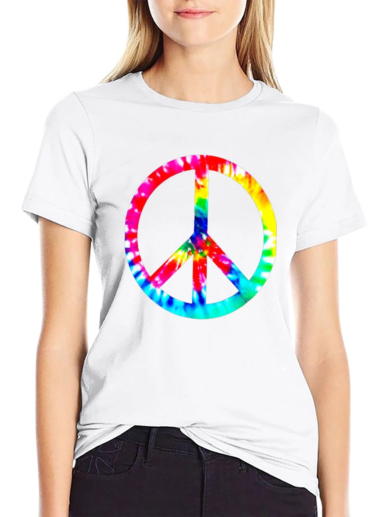 Tie-Dye Peace Sign Black T-Shirt