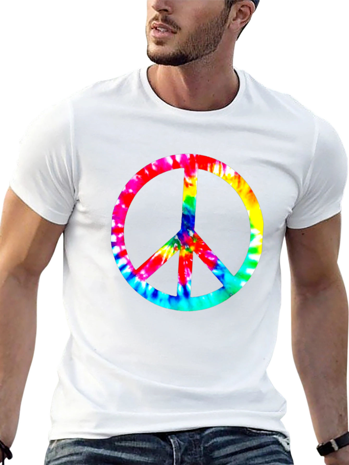 Tie-Dye Peace Sign Black T-Shirt