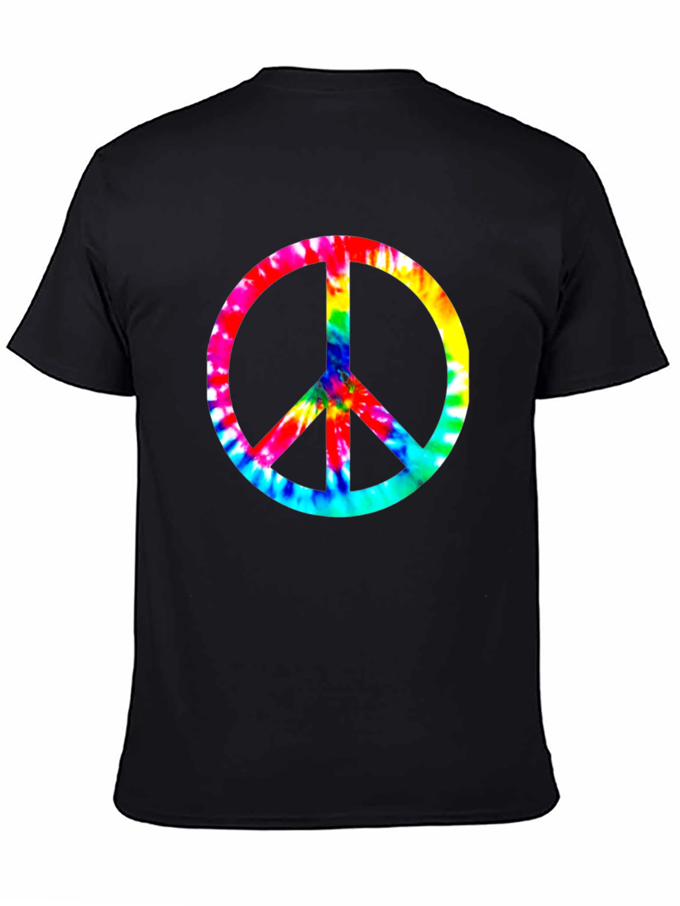 Tie-Dye Peace Sign Black T-Shirt