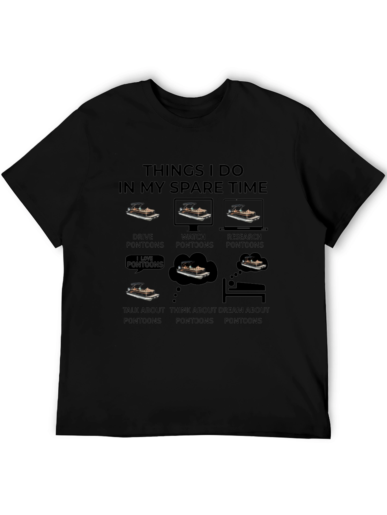 Pontoon Lover T-Shirt Spare Time Hobby Boating