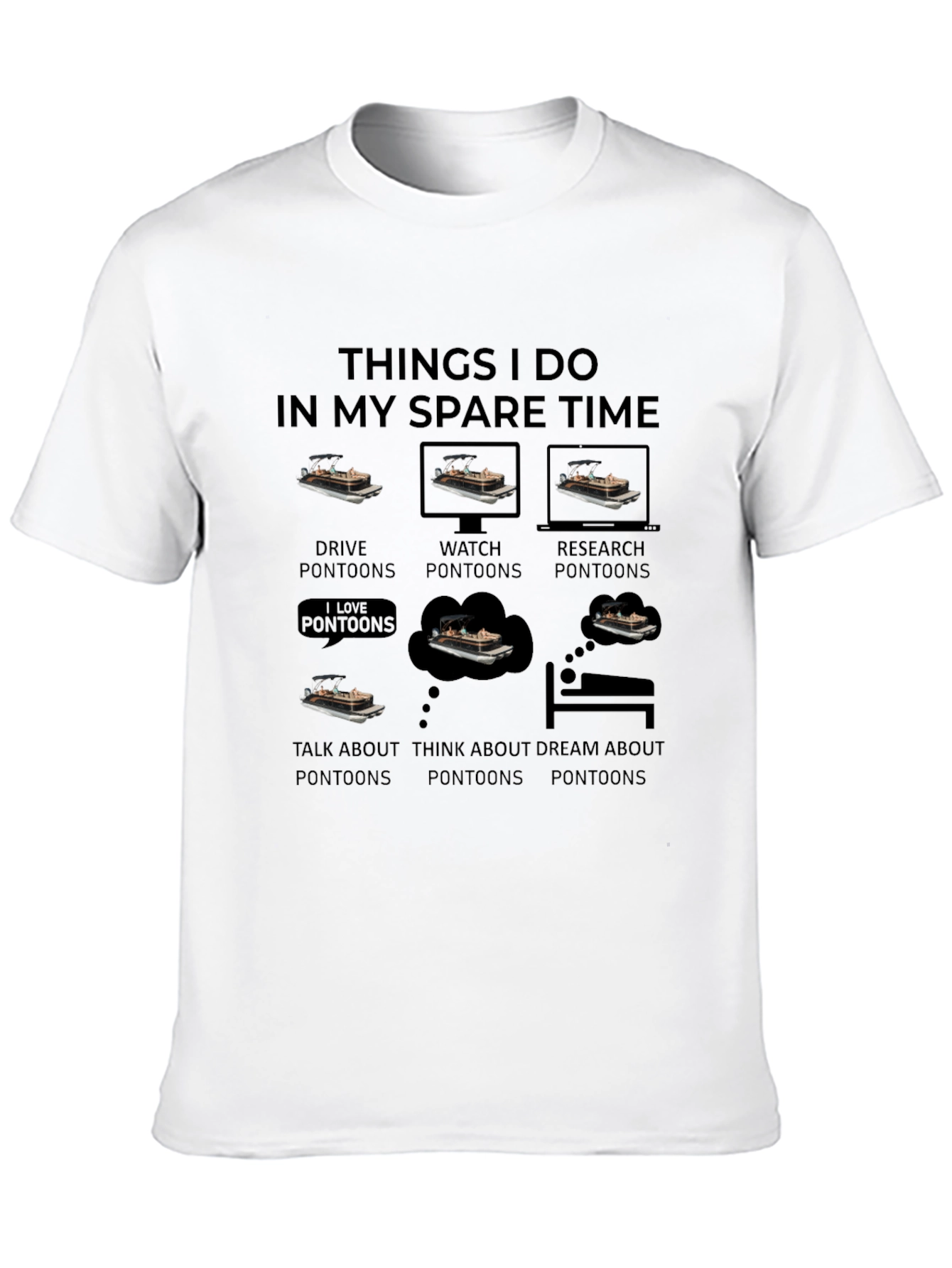Pontoon Lover T-Shirt Spare Time Hobby Boating