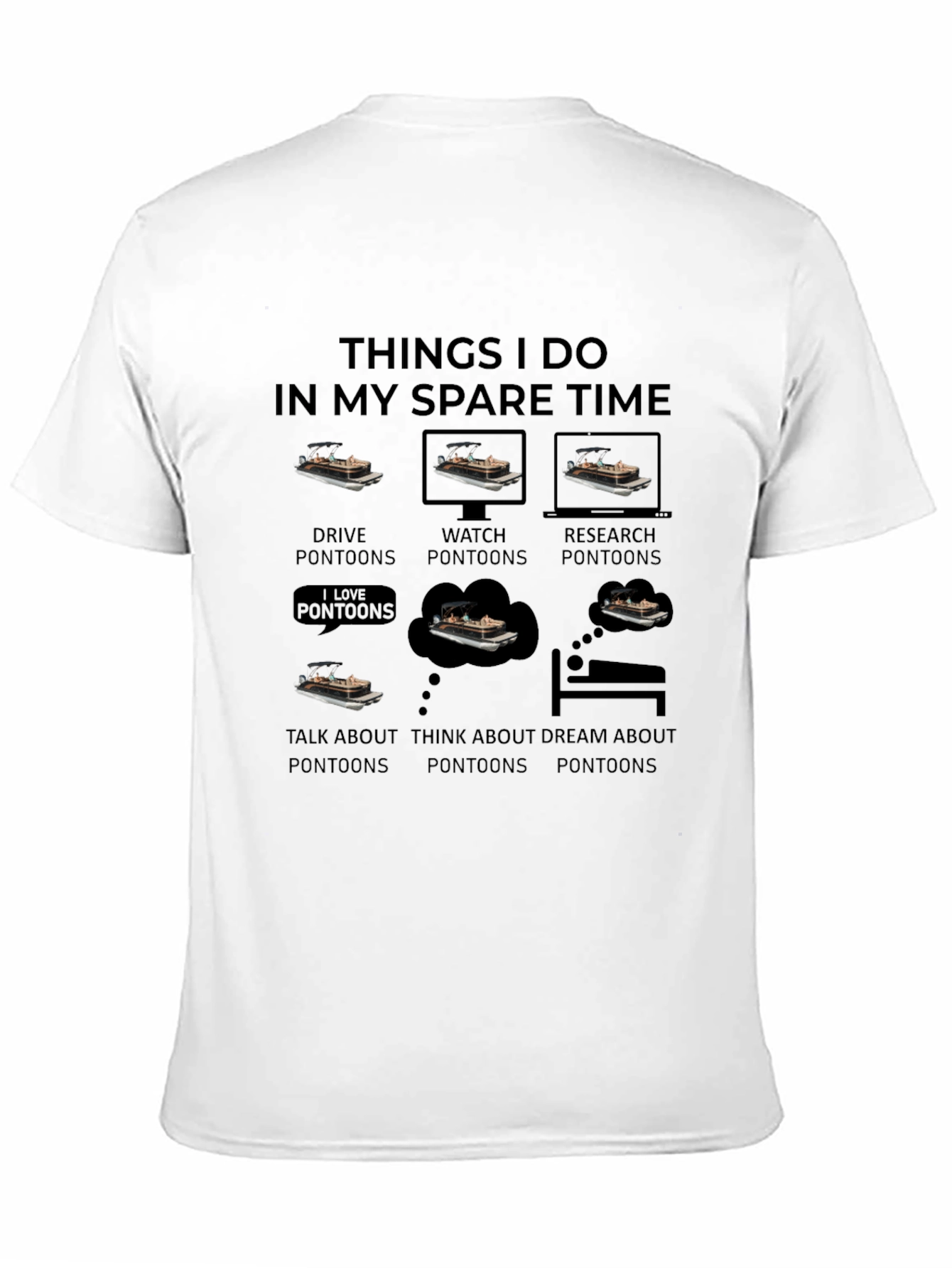 Pontoon Lover T-Shirt Spare Time Hobby Boating