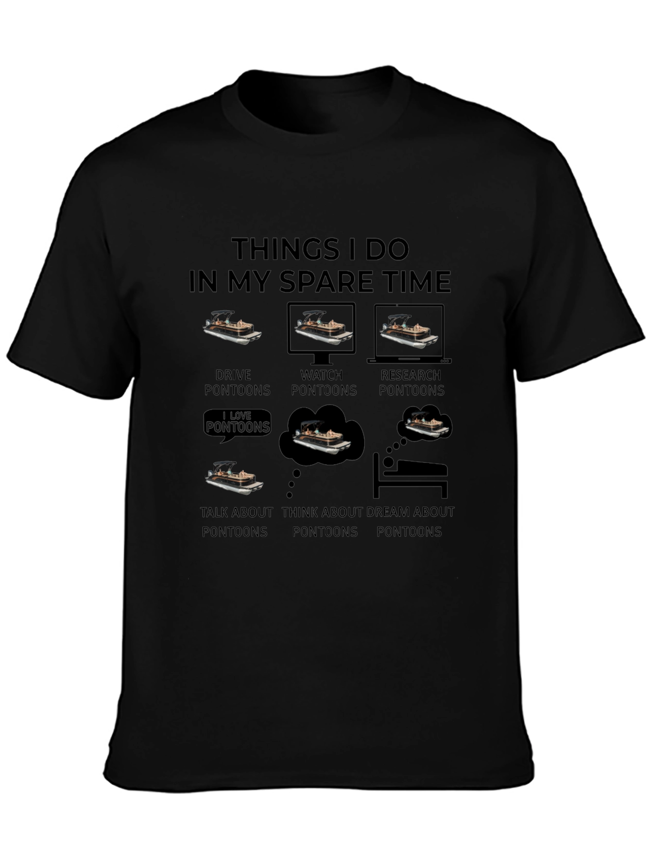 Pontoon Lover T-Shirt Spare Time Hobby Boating