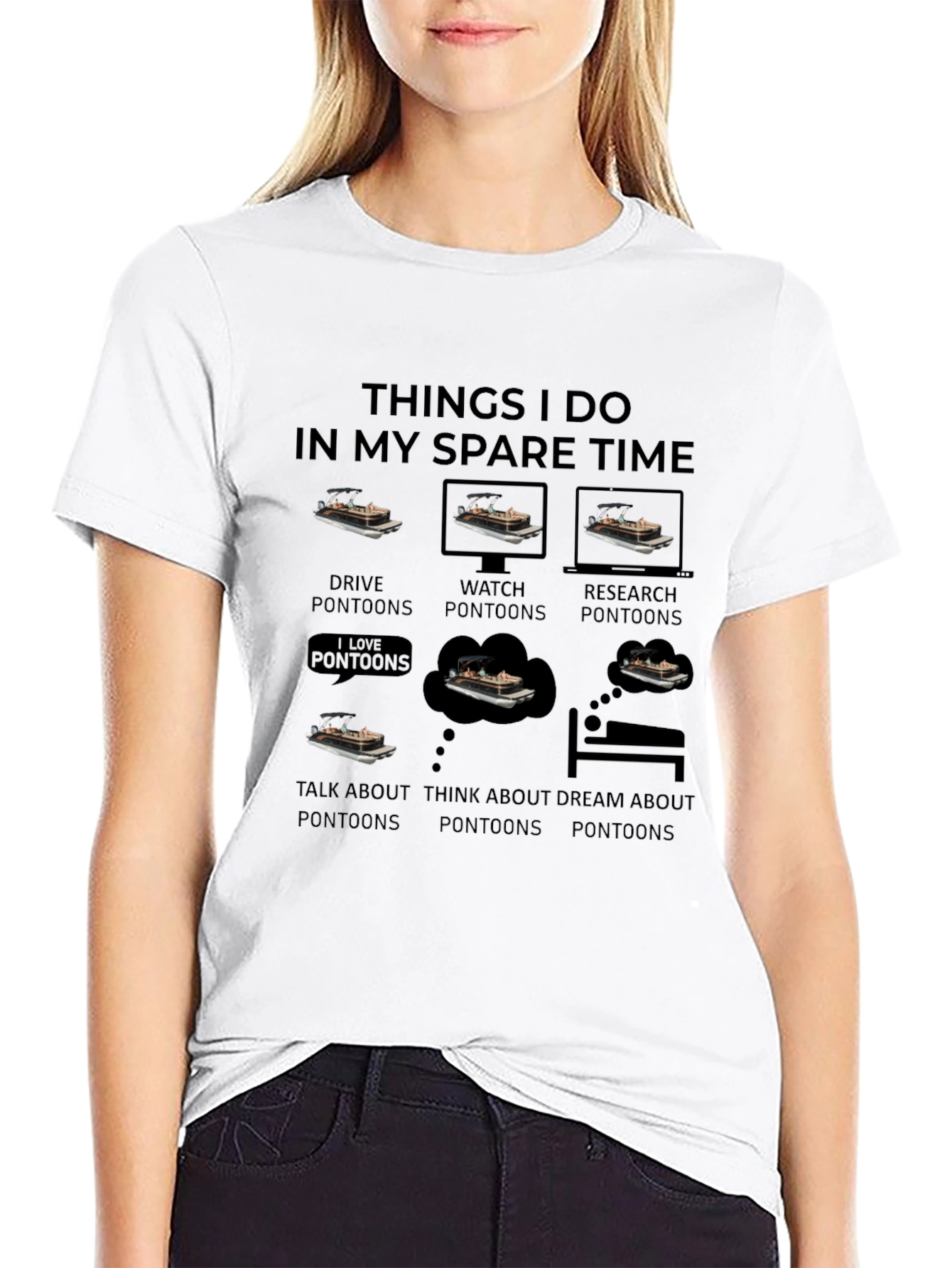 Pontoon Lover T-Shirt Spare Time Hobby Boating