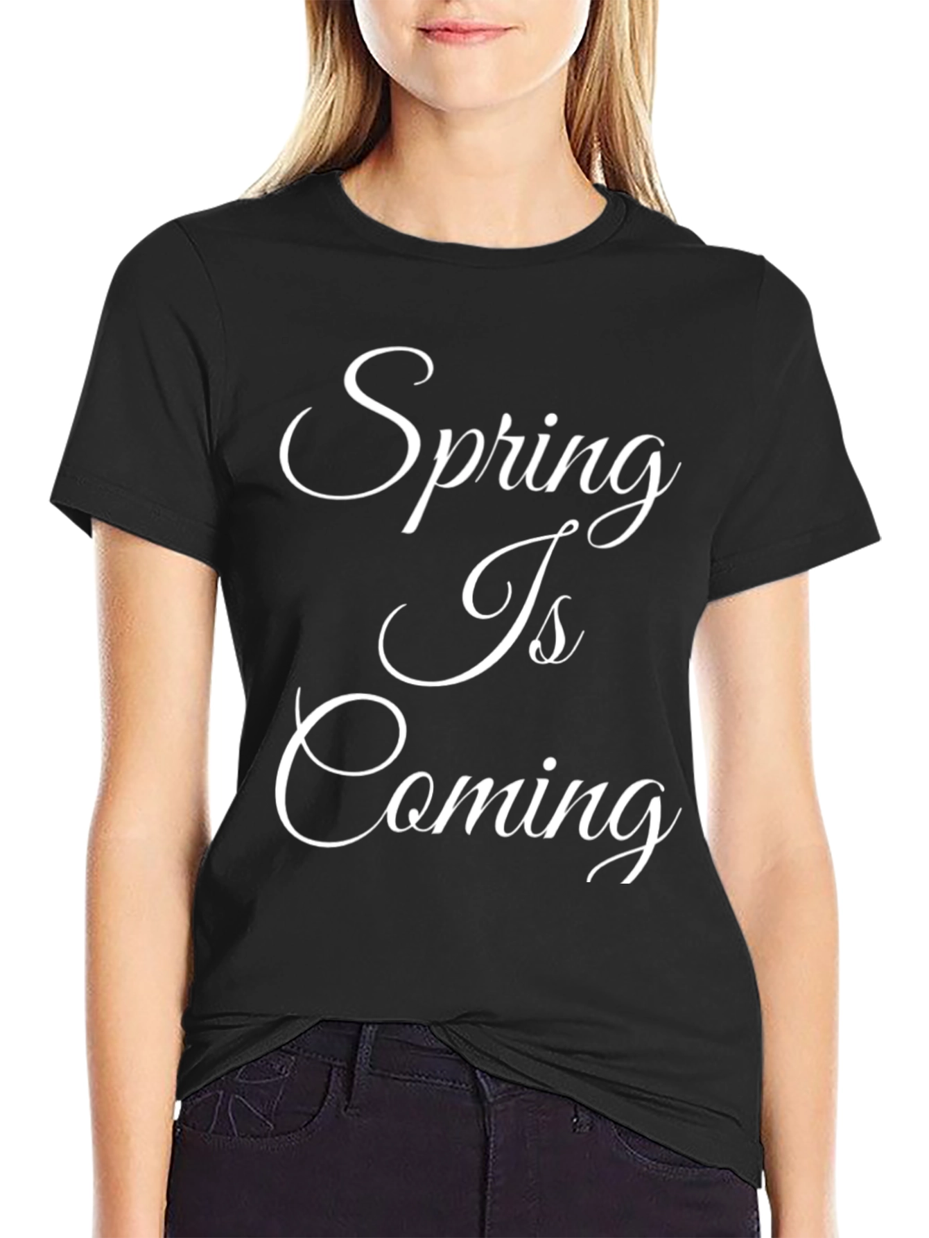 Spring Is Coming Black T-Shirt