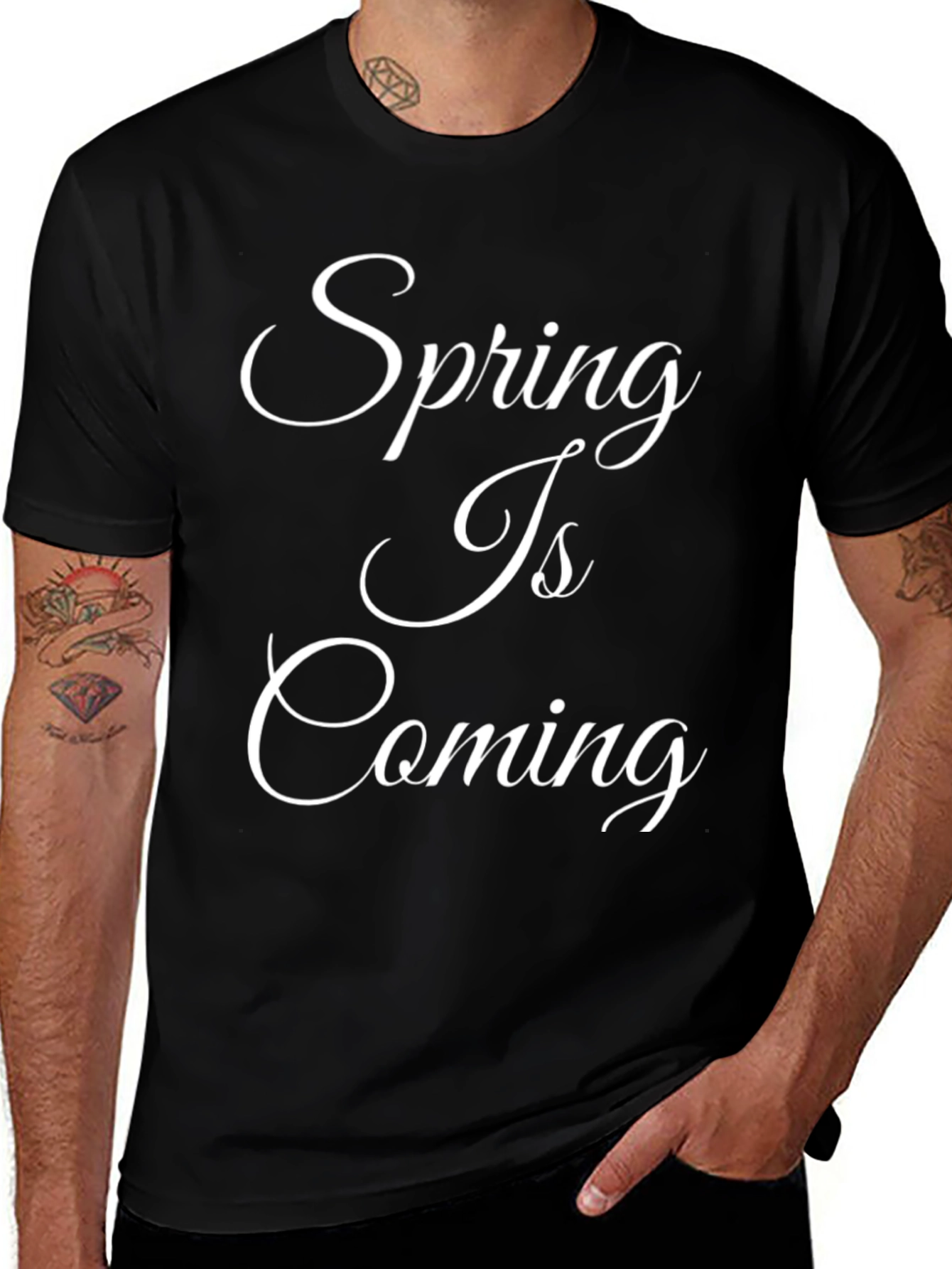 Spring Is Coming Black T-Shirt
