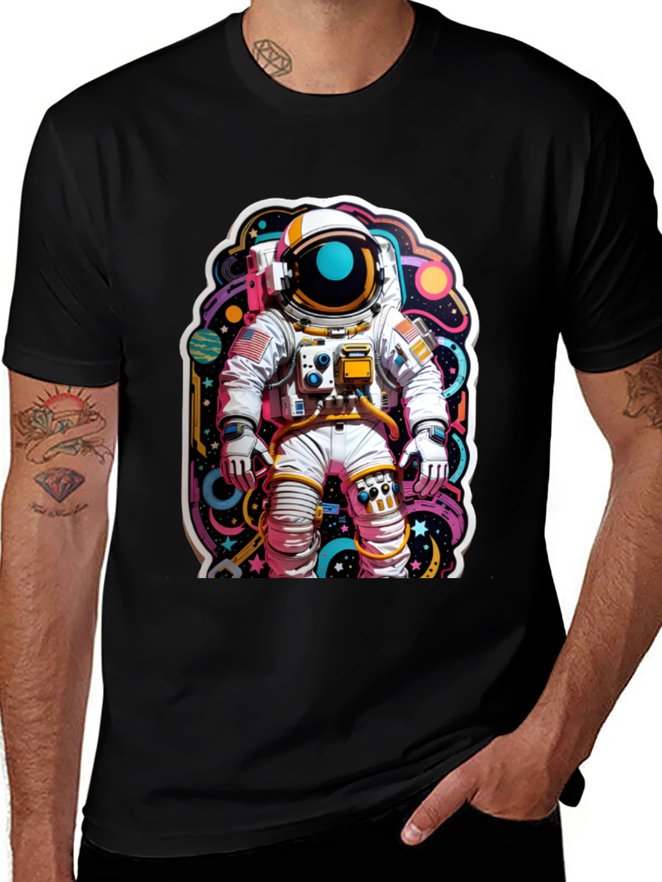 Astronaut Graphic Black T-Shirt