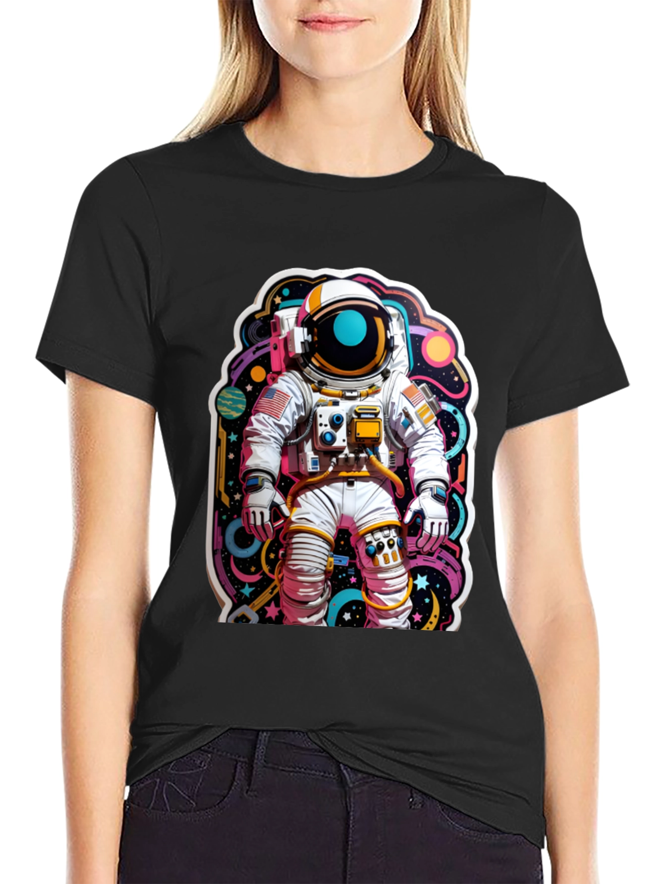 Astronaut Graphic Black T-Shirt