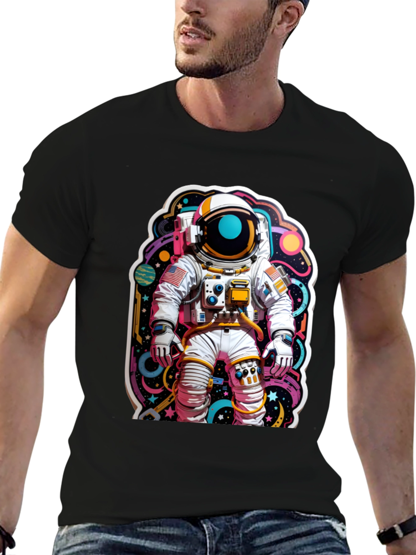 Astronaut Graphic Black T-Shirt