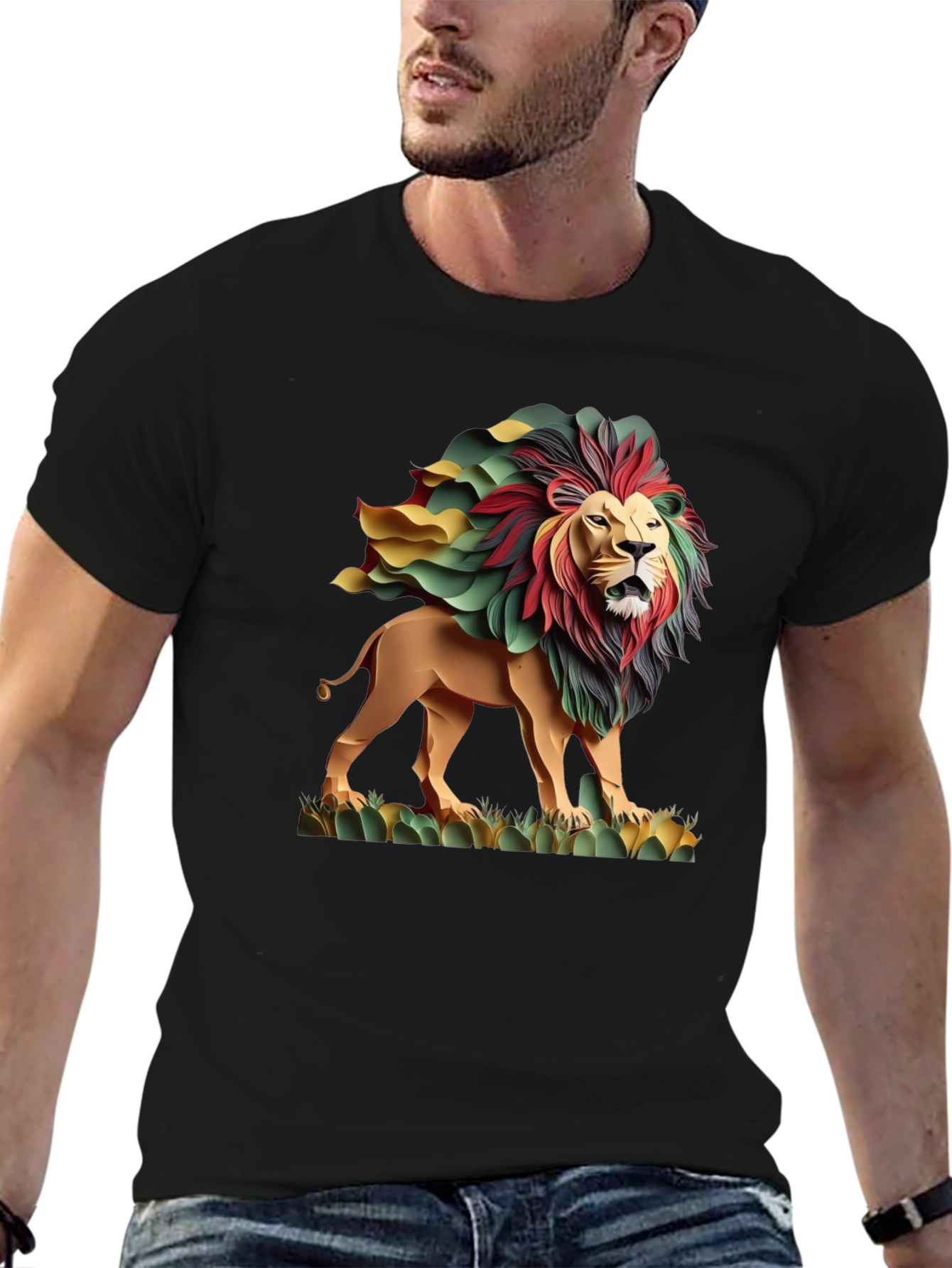 Rasta Lion Graphic Tee - Cool Reggae Style