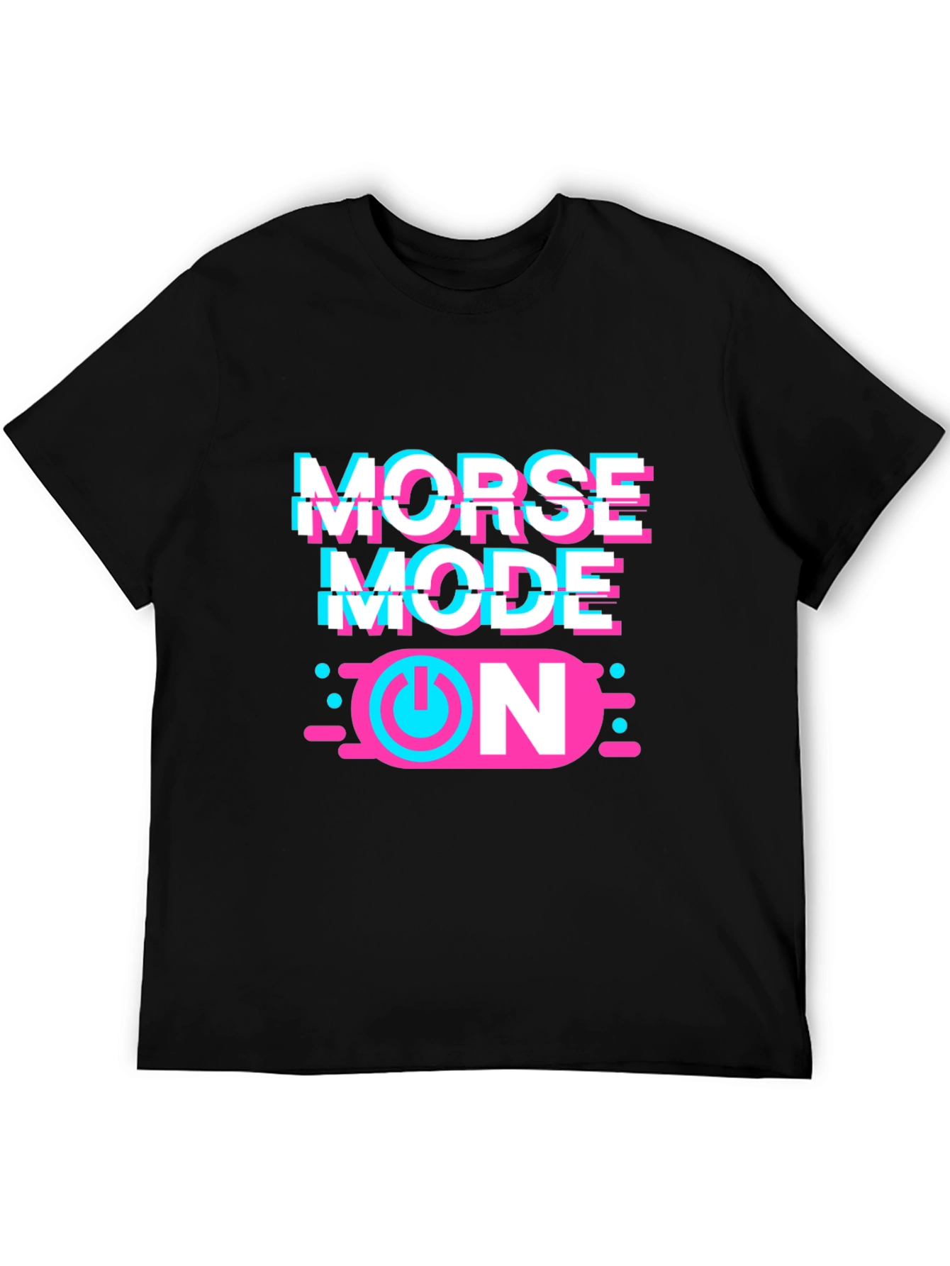 Morse Mode ON Graphic T-Shirt - Black