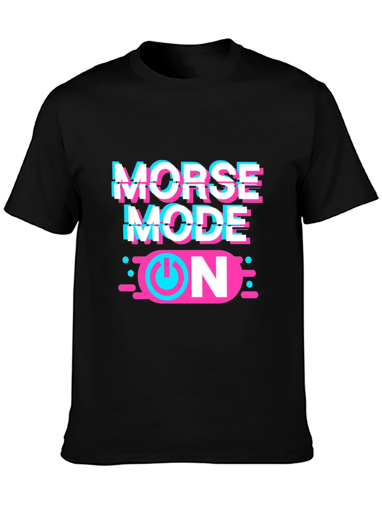 Morse Mode ON Graphic T-Shirt - Black