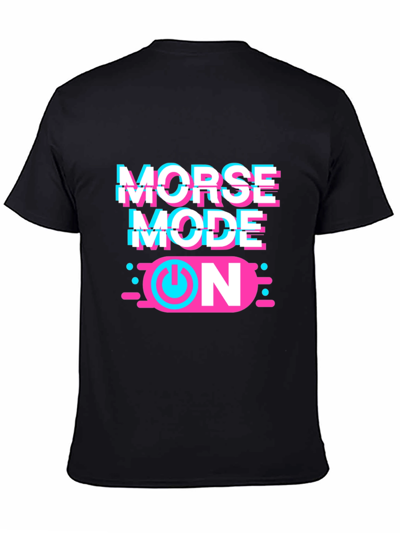 Morse Mode ON Graphic T-Shirt - Black