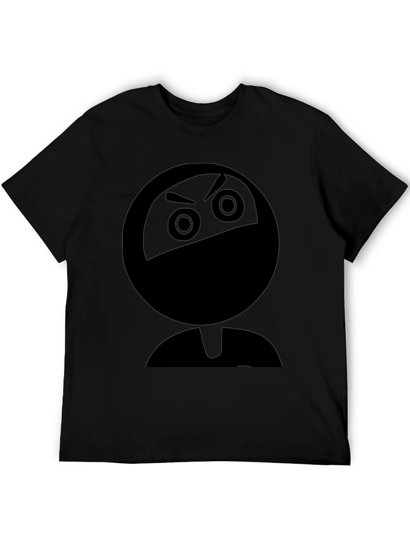 Ninja Emoji Graphic Print Black T-Shirt
