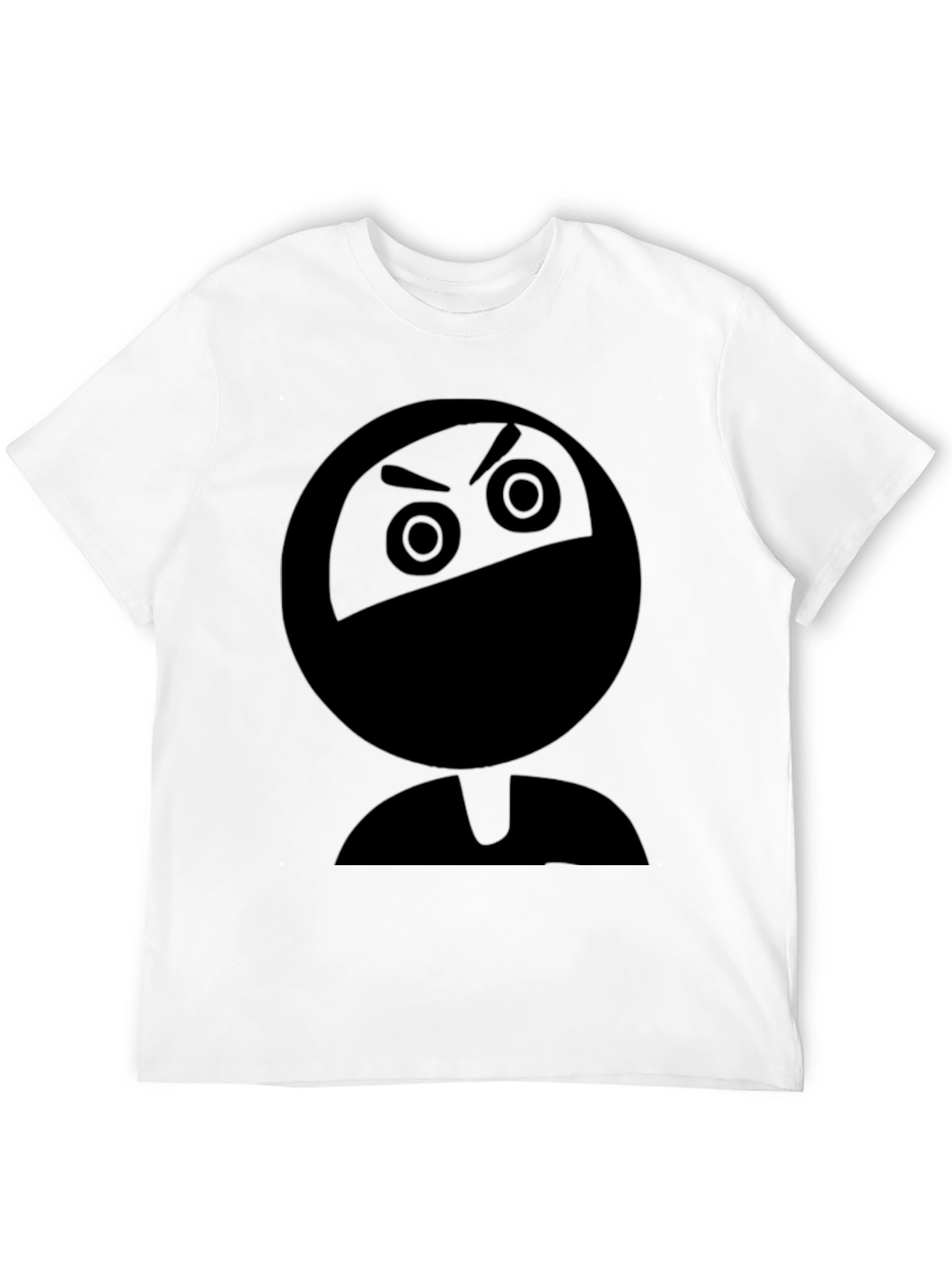 Ninja Emoji Graphic Print Black T-Shirt