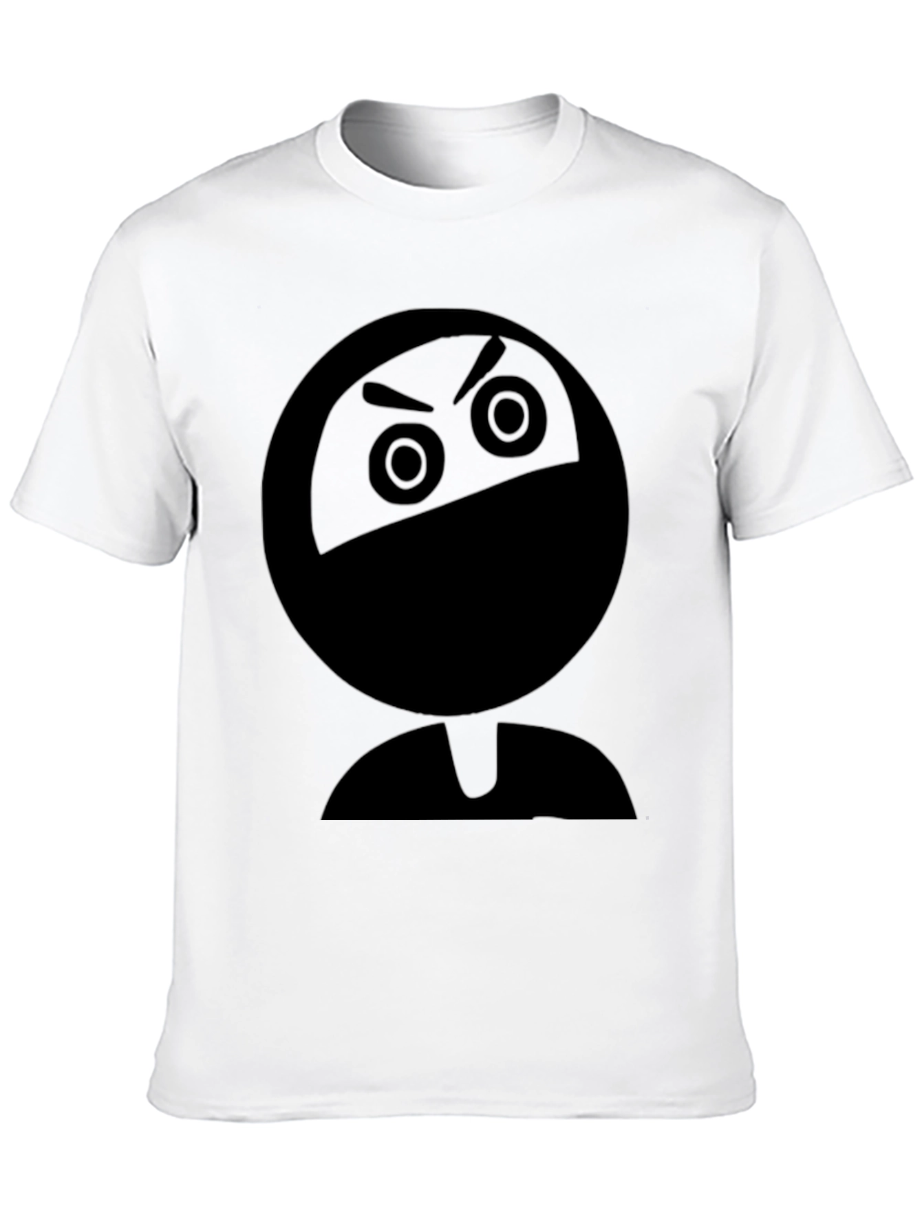 Ninja Emoji Graphic Print Black T-Shirt