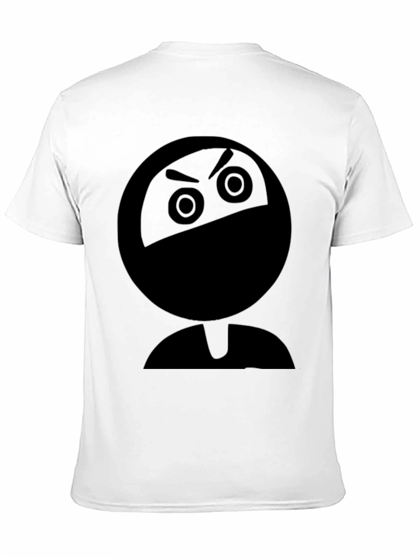 Ninja Emoji Graphic Print Black T-Shirt