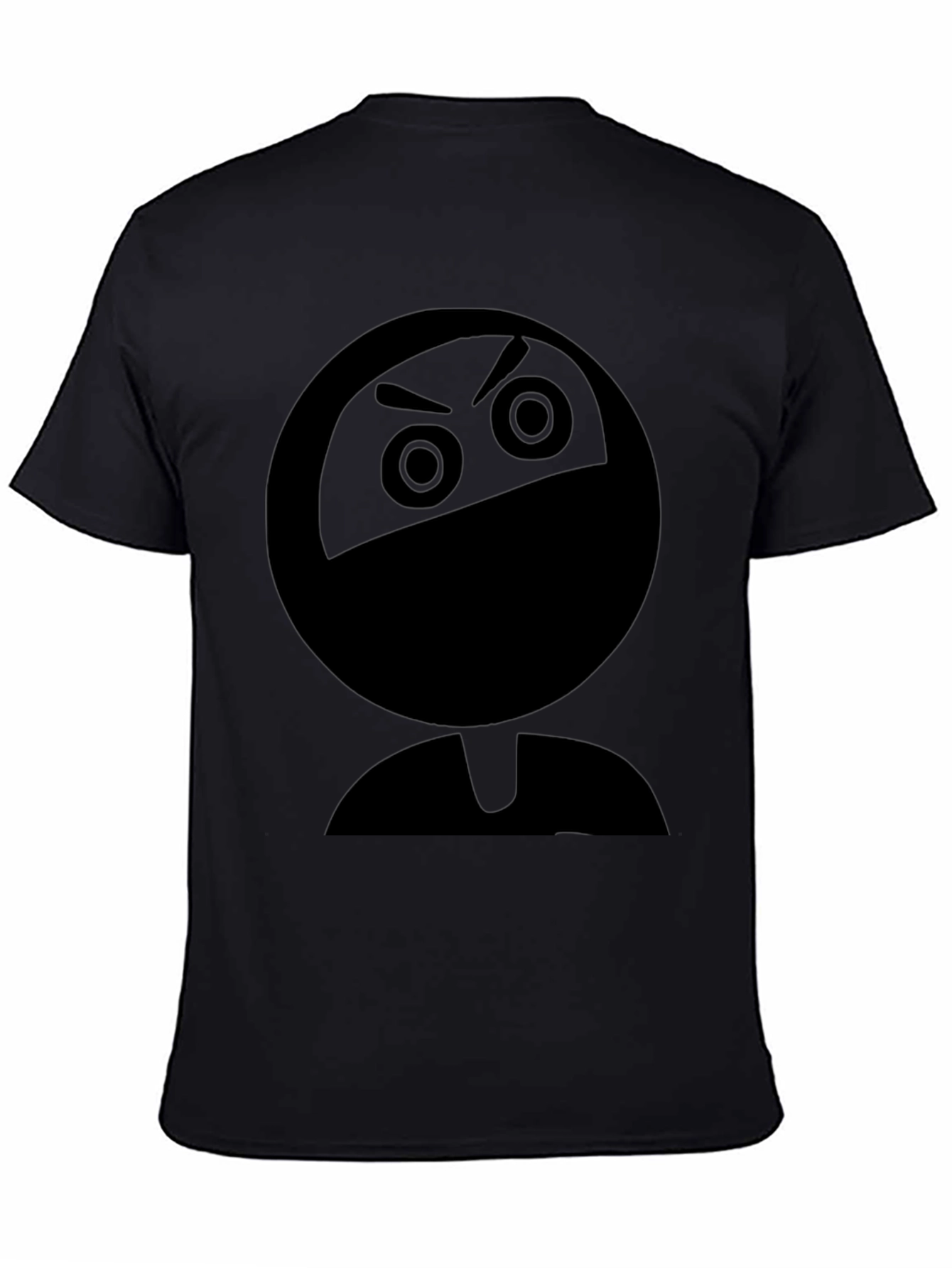 Ninja Emoji Graphic Print Black T-Shirt