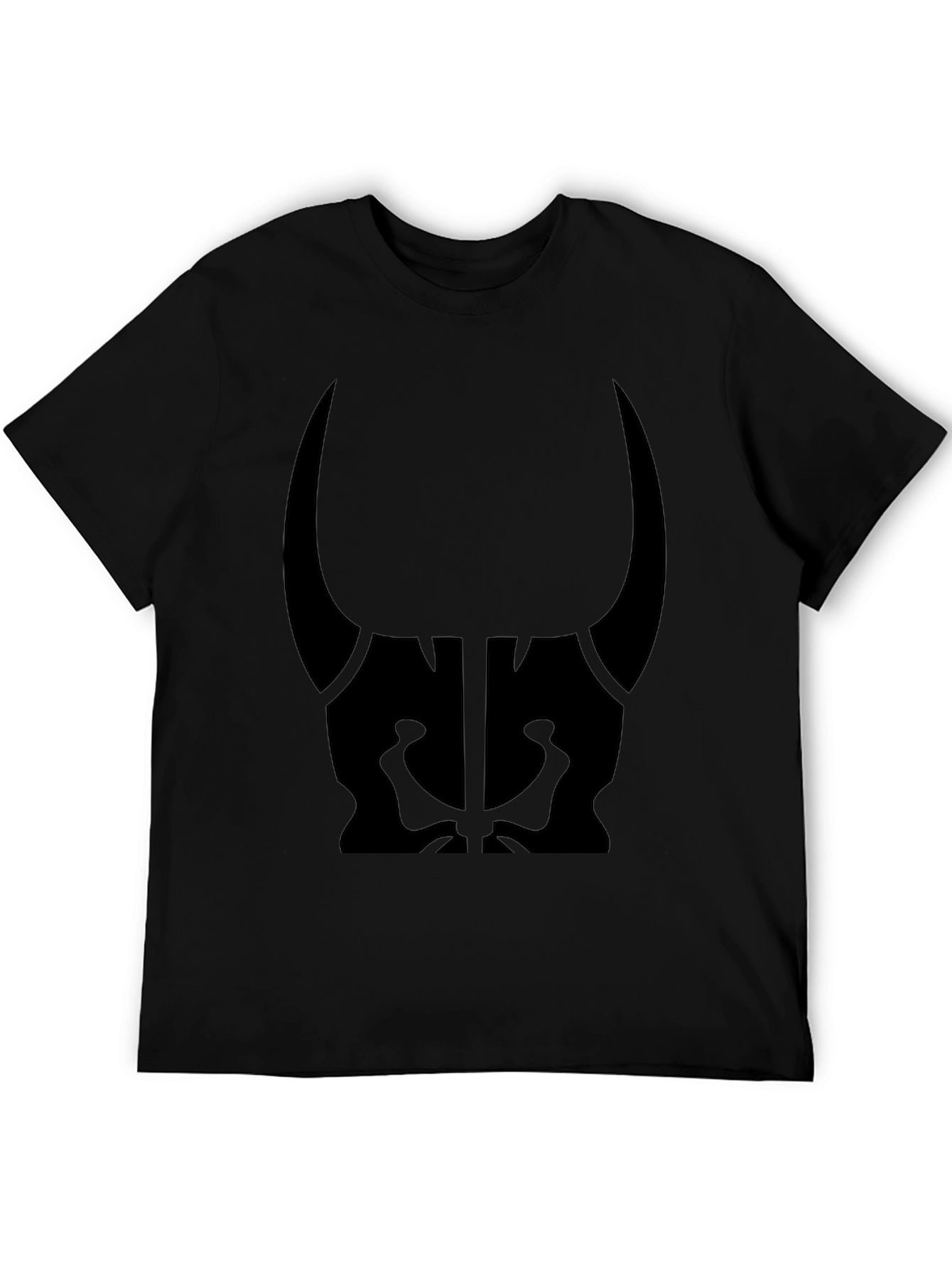 Mens Black Graphic Tee - Bull Skull Design