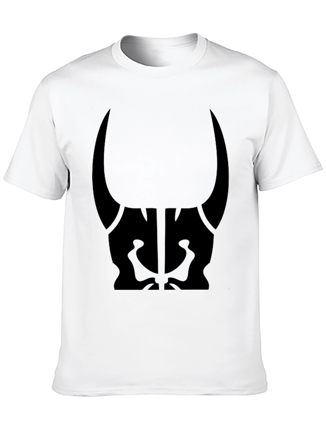 Mens Black Graphic Tee - Bull Skull Design