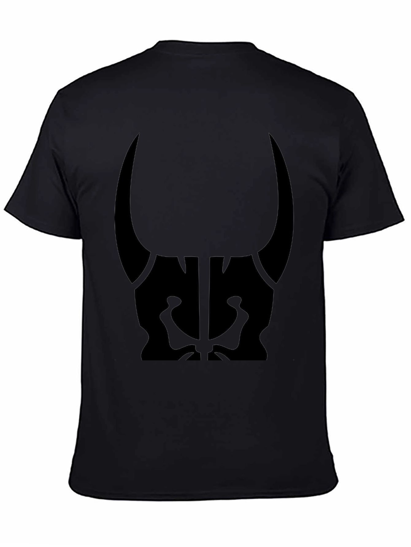 Mens Black Graphic Tee - Bull Skull Design