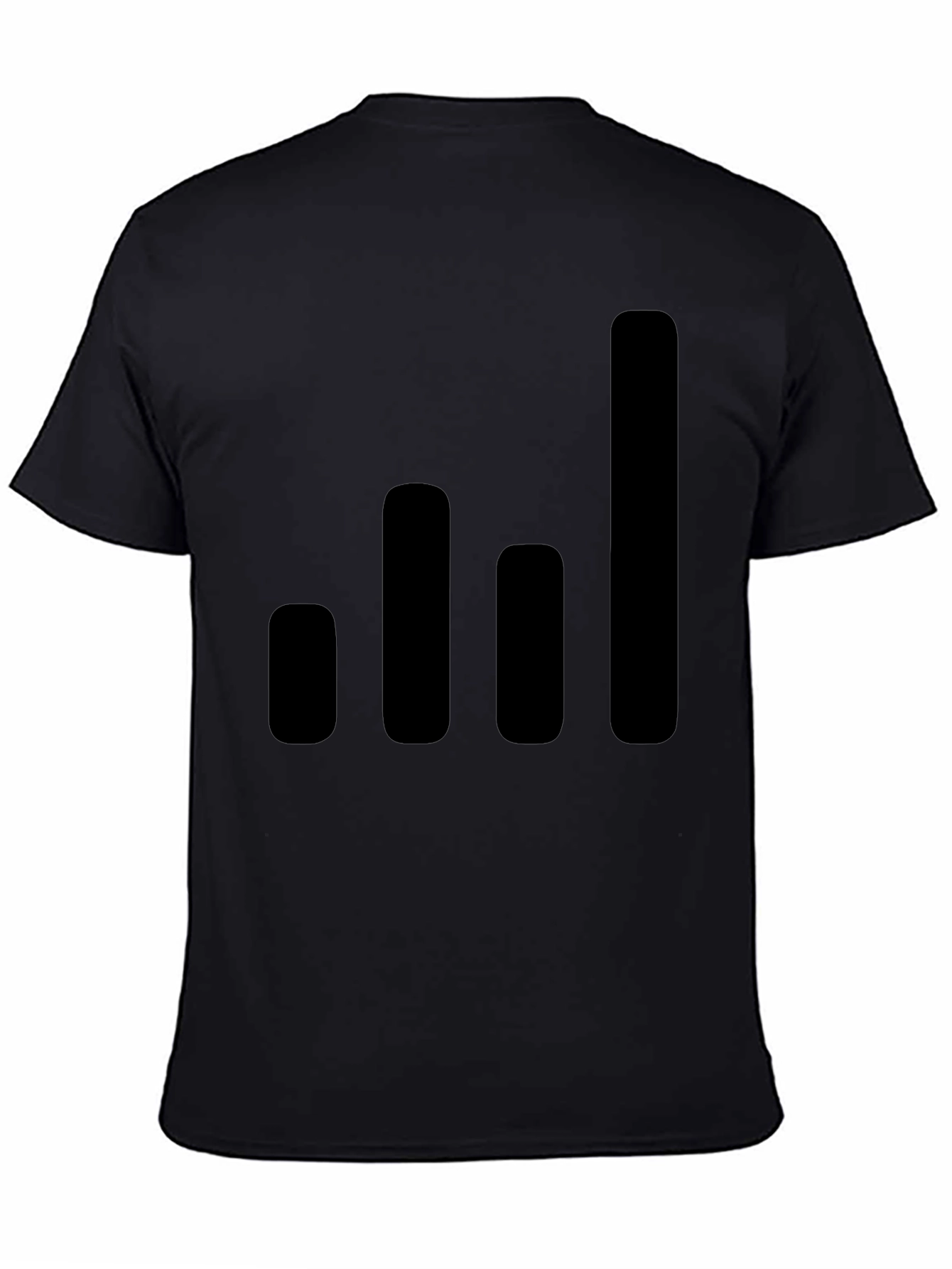 Modern Black T-Shirt with Graphic Bars Design