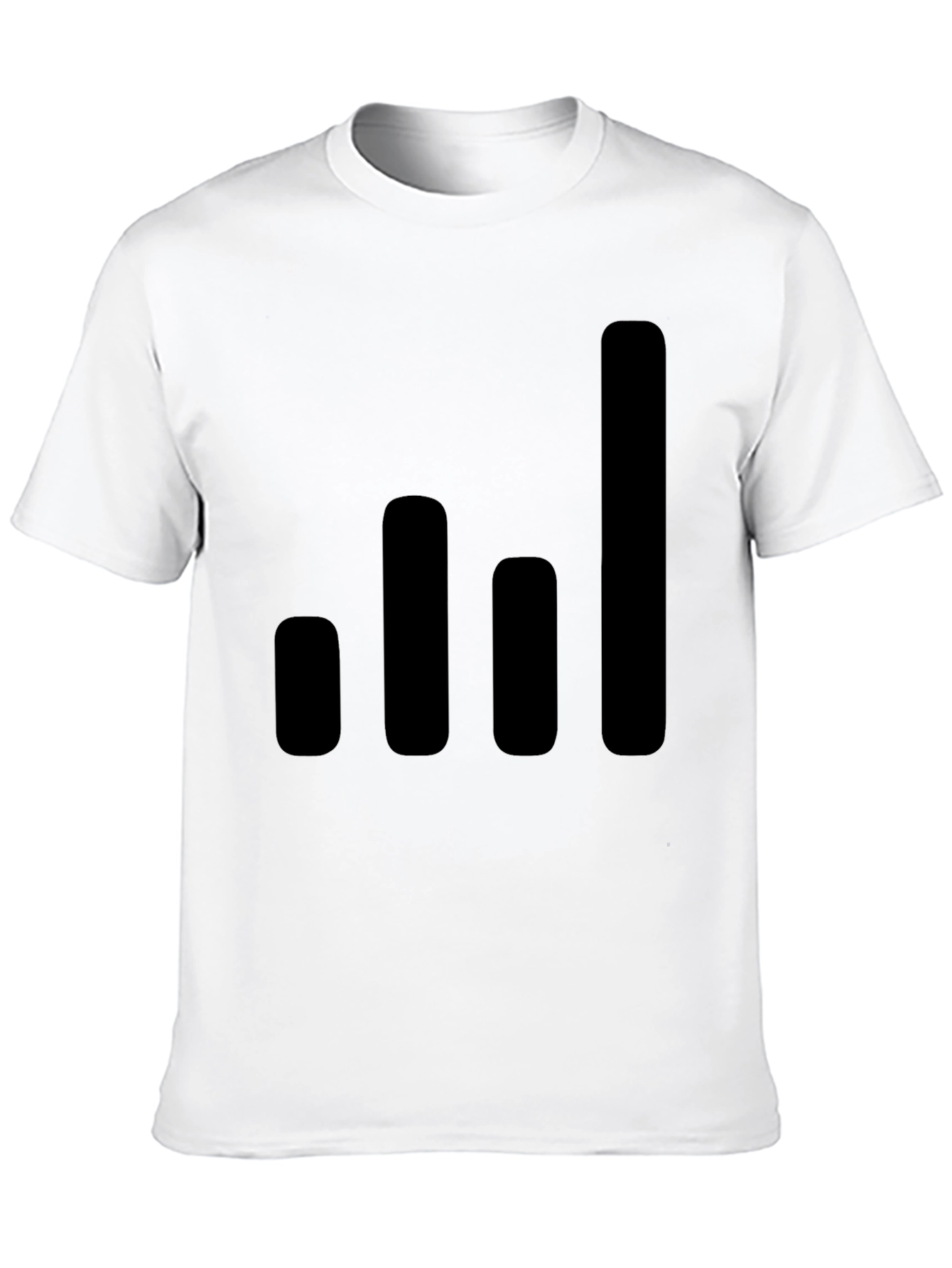 Modern Black T-Shirt with Graphic Bars Design