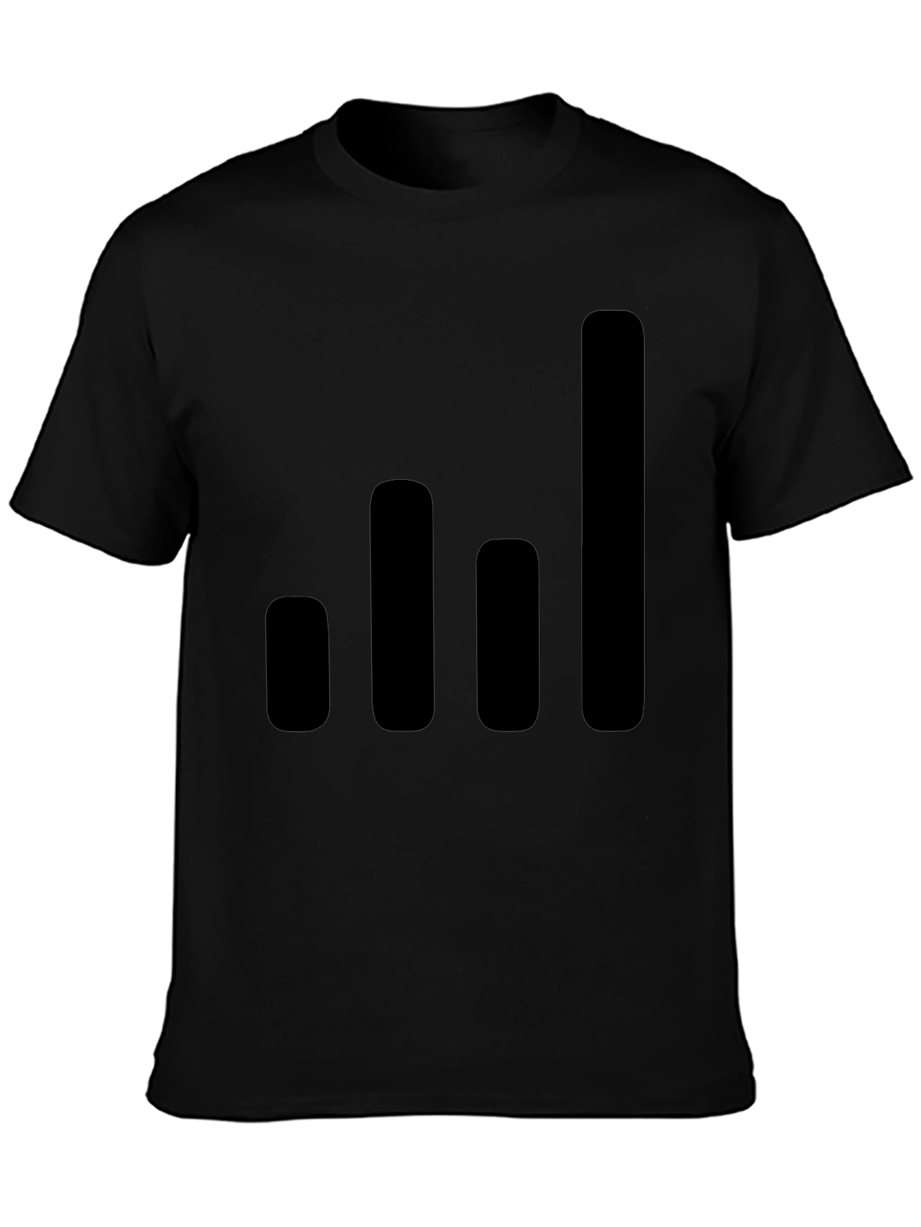 Modern Black T-Shirt with Graphic Bars Design