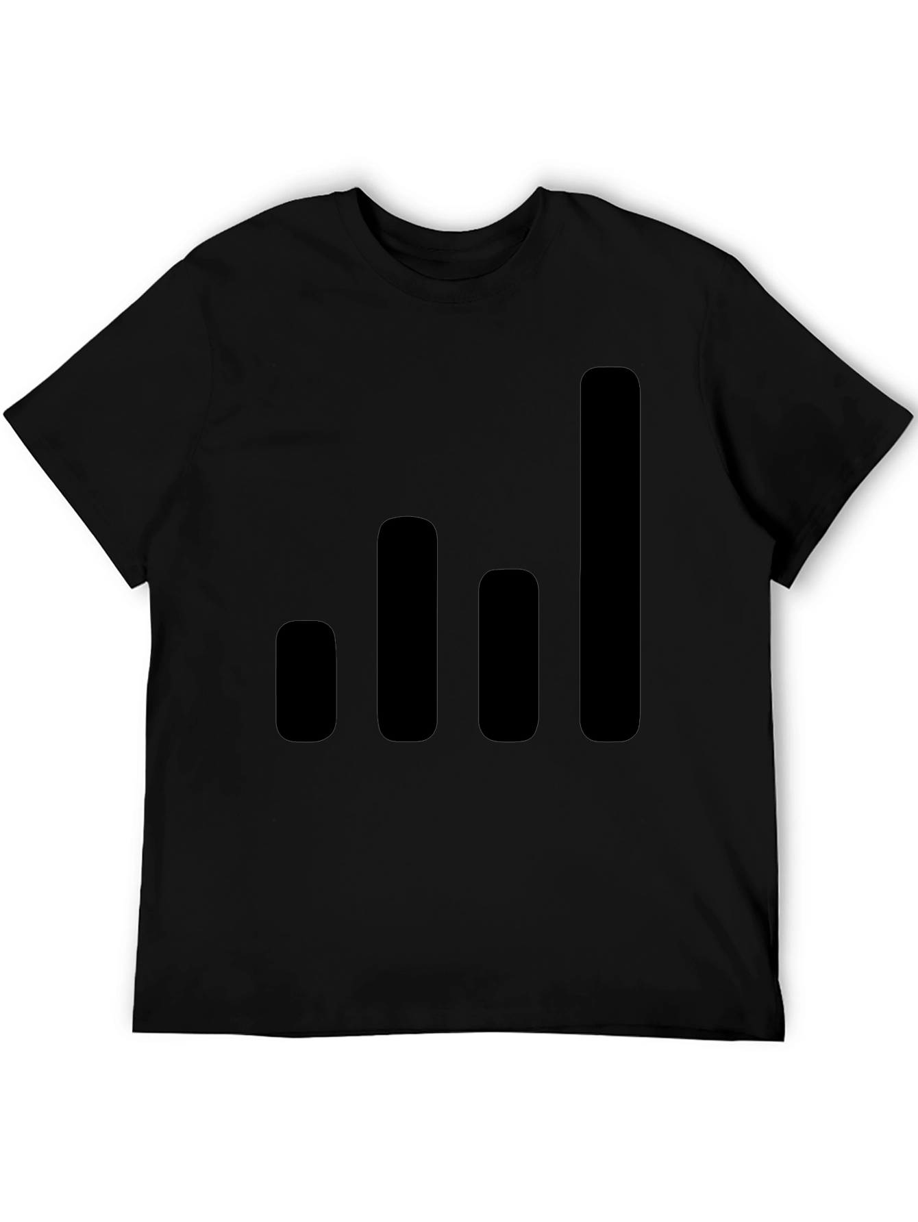 Modern Black T-Shirt with Graphic Bars Design