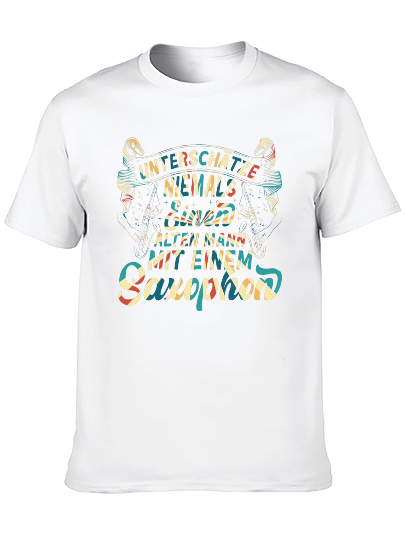 Saxophone Old Man Graphic Tee