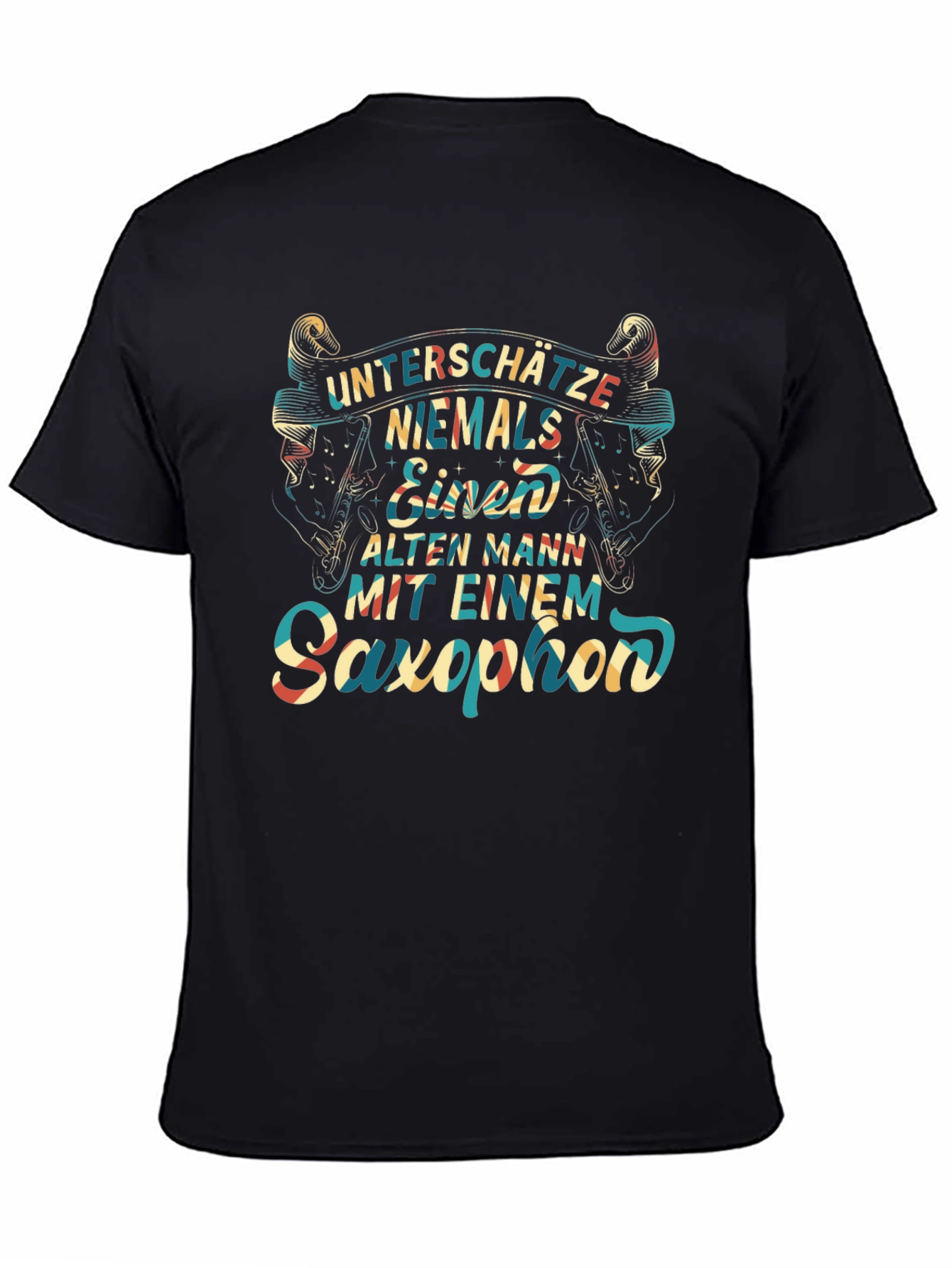Saxophone Old Man Graphic Tee