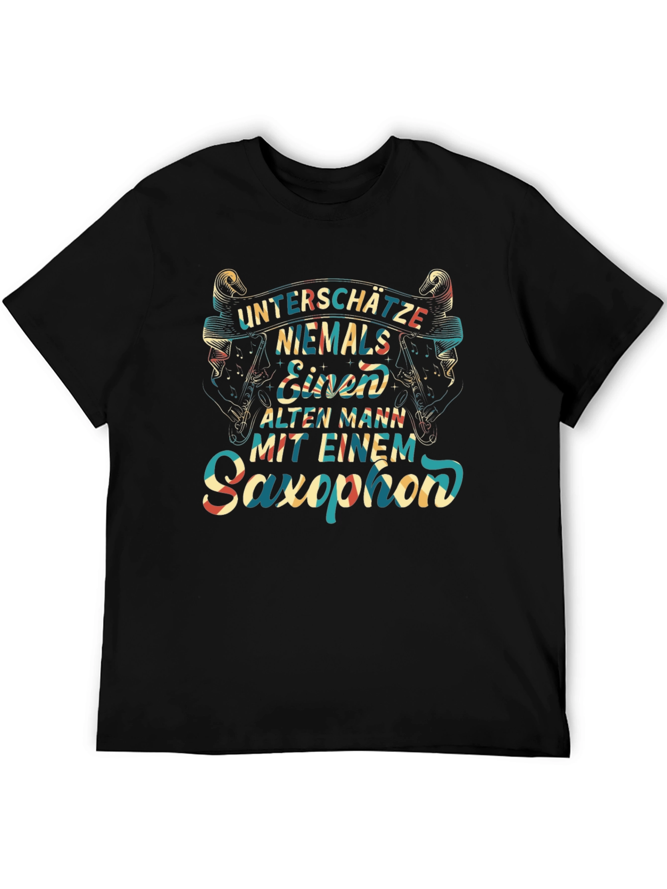 Saxophone Old Man Graphic Tee