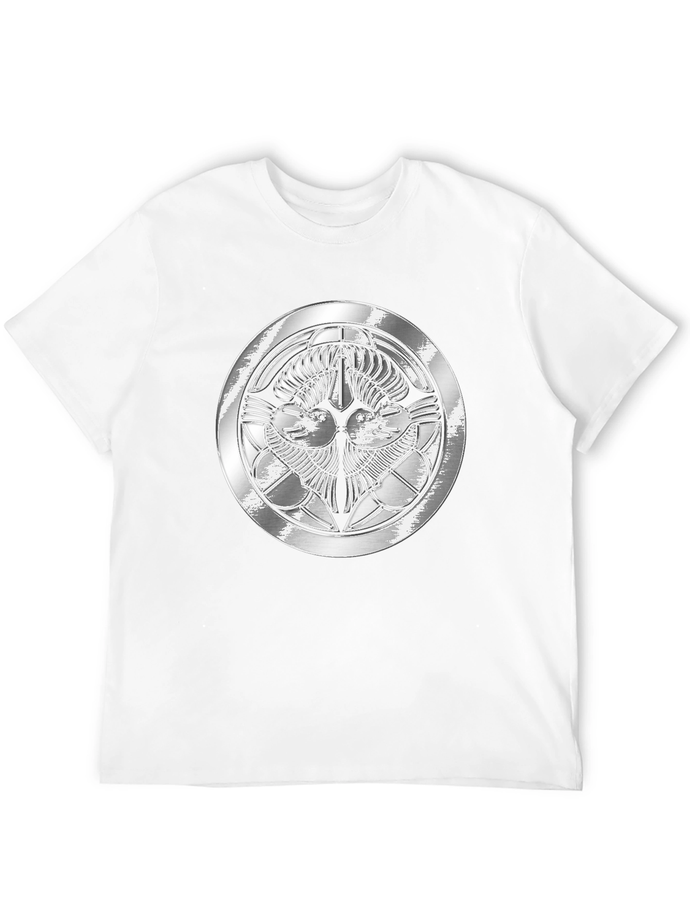 Embossed Silver Crest Black Tee